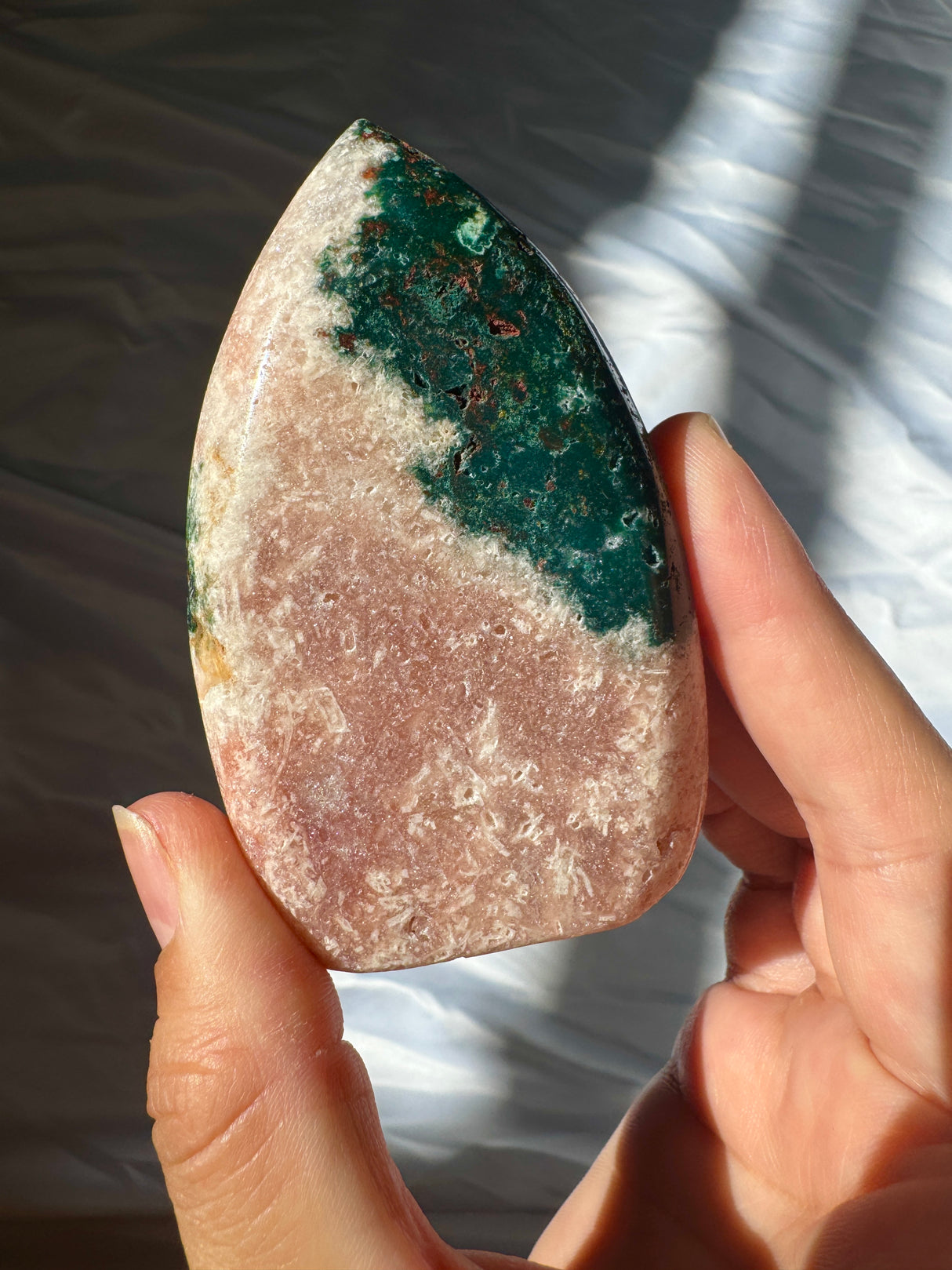 Pink Amethyst Standing Free Form with Jasper