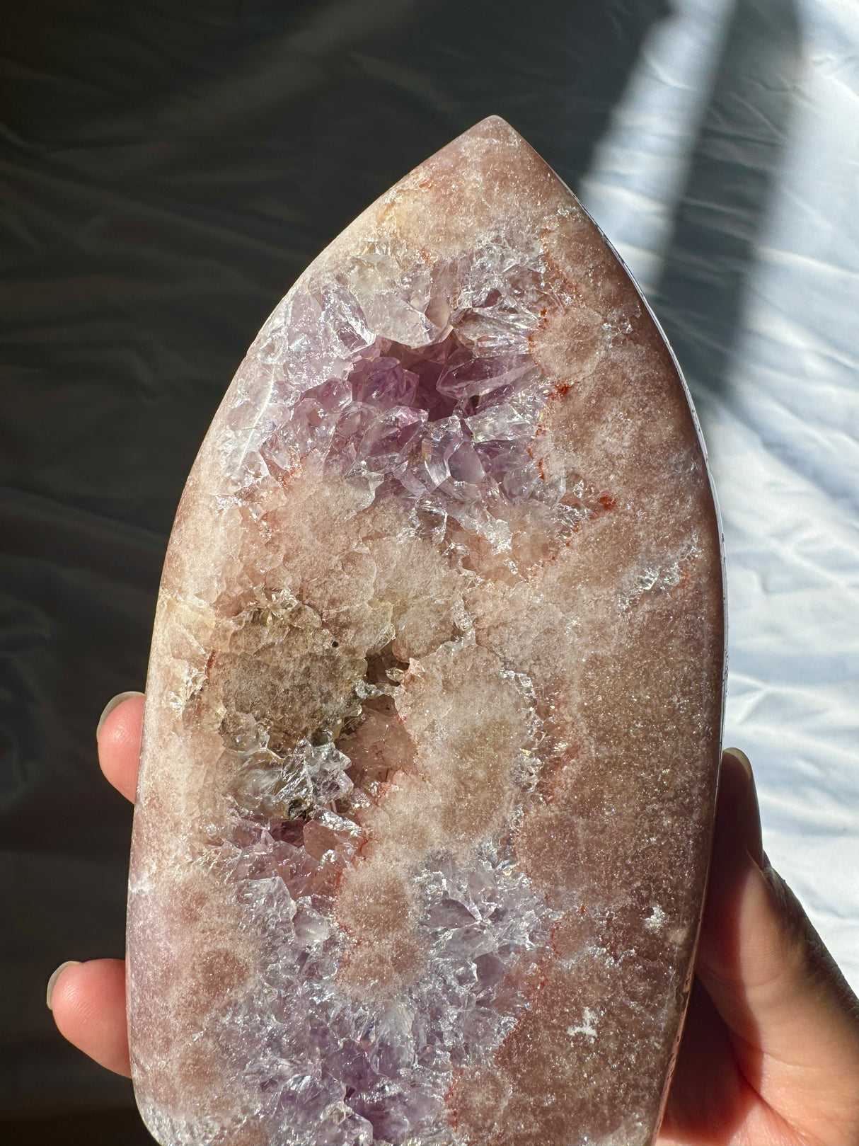 Pink Amethyst Standing Free Form with Amethyst