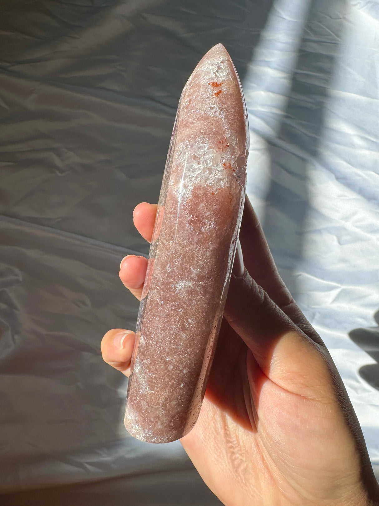 Pink Amethyst Standing Free Form with Amethyst