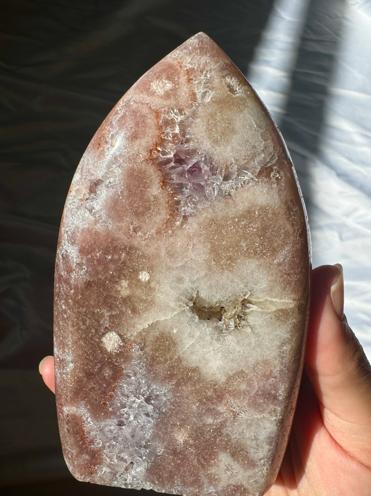Pink Amethyst Standing Free Form with Amethyst