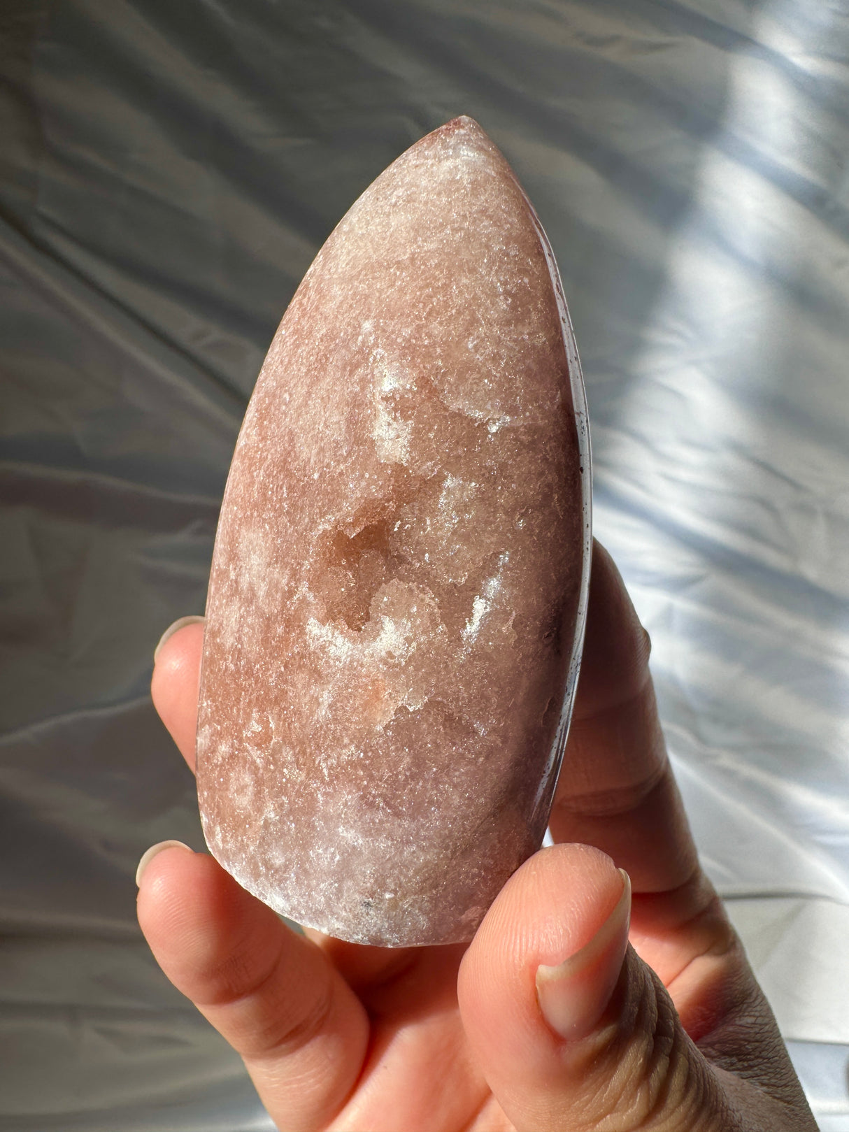 Pink Amethyst Standing Free Form with Druzy Pockets