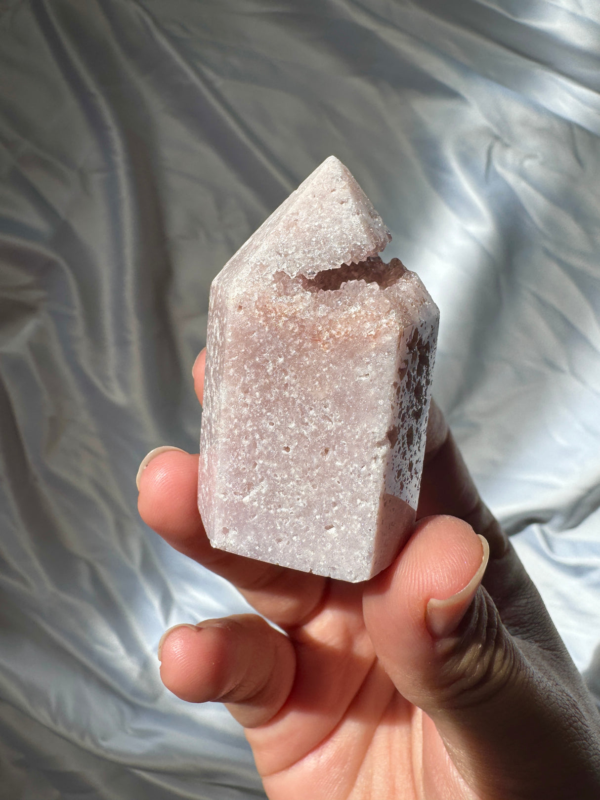 Pastel Druzy Pink Amethyst Tower