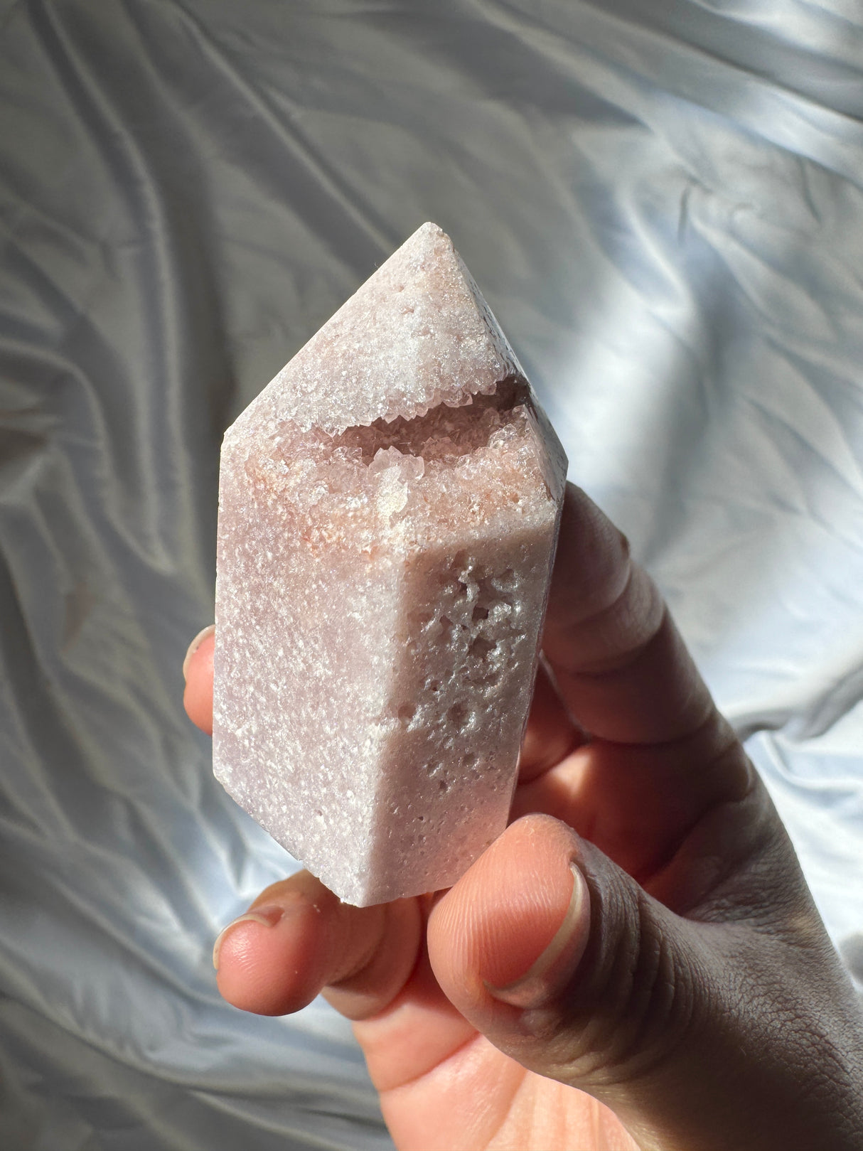 Pastel Druzy Pink Amethyst Tower