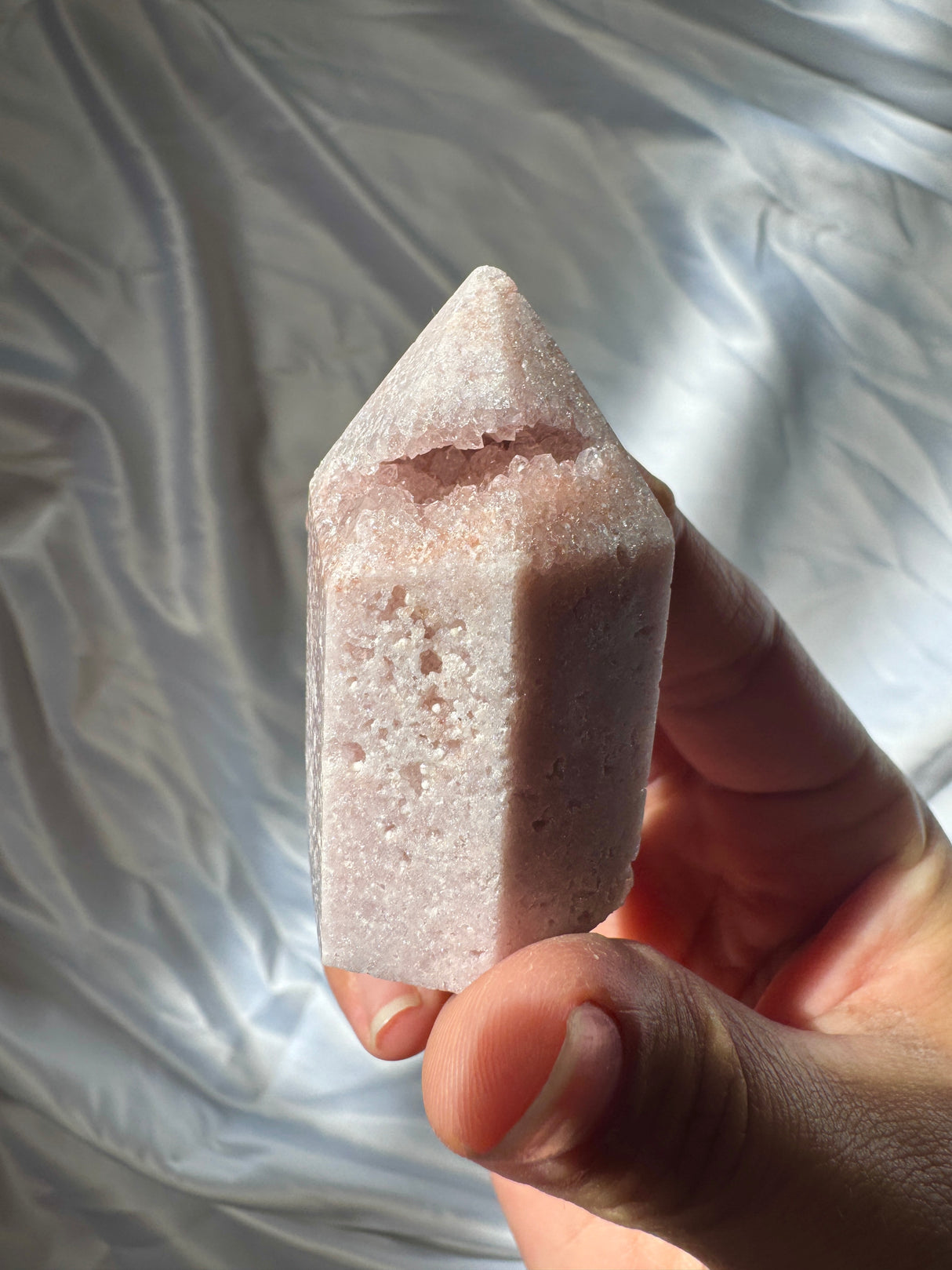 Pastel Druzy Pink Amethyst Tower