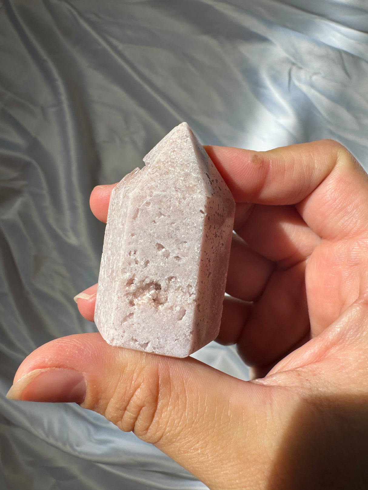 Pastel Druzy Pink Amethyst Tower