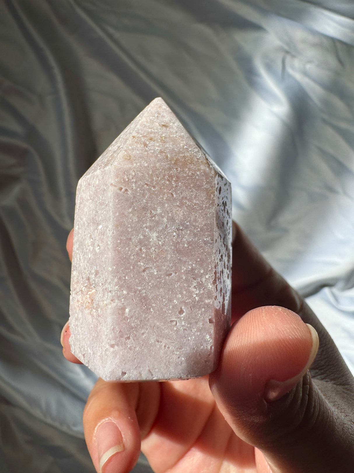 Pastel Druzy Pink Amethyst Tower