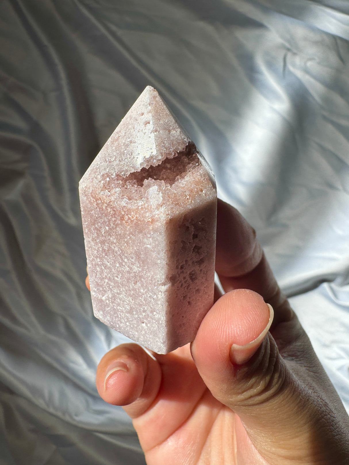 Pastel Druzy Pink Amethyst Tower