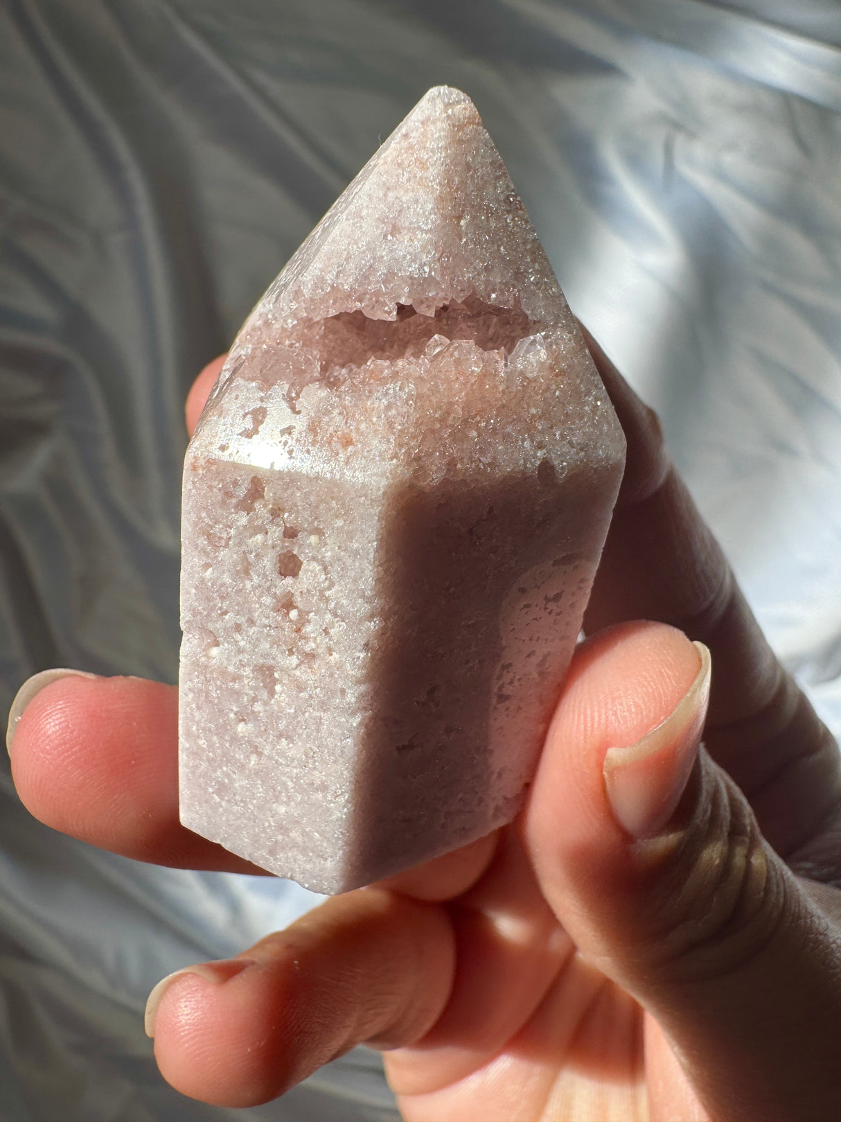 Pastel Druzy Pink Amethyst Tower