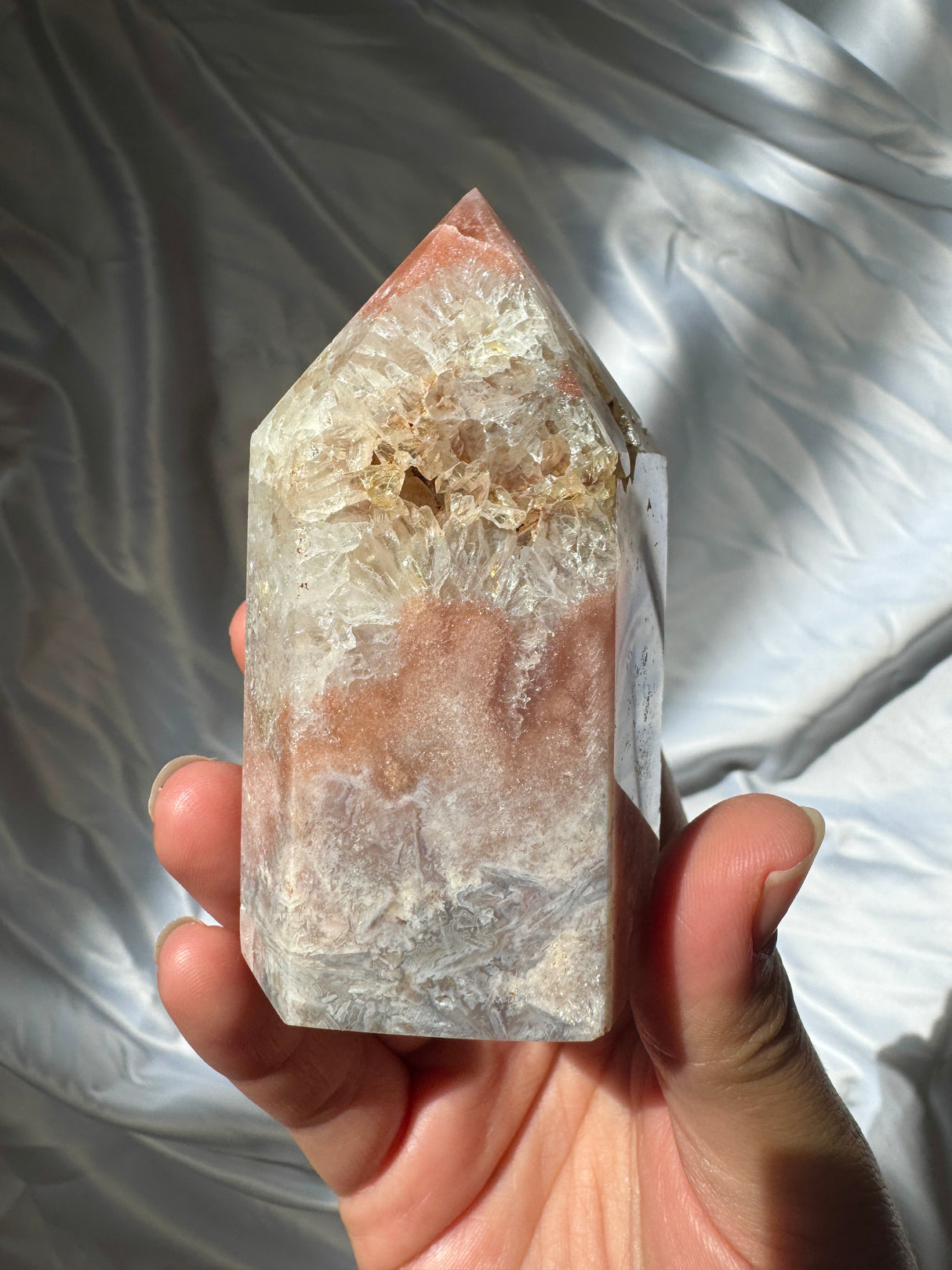 Pink Amethyst Tower with Quartz