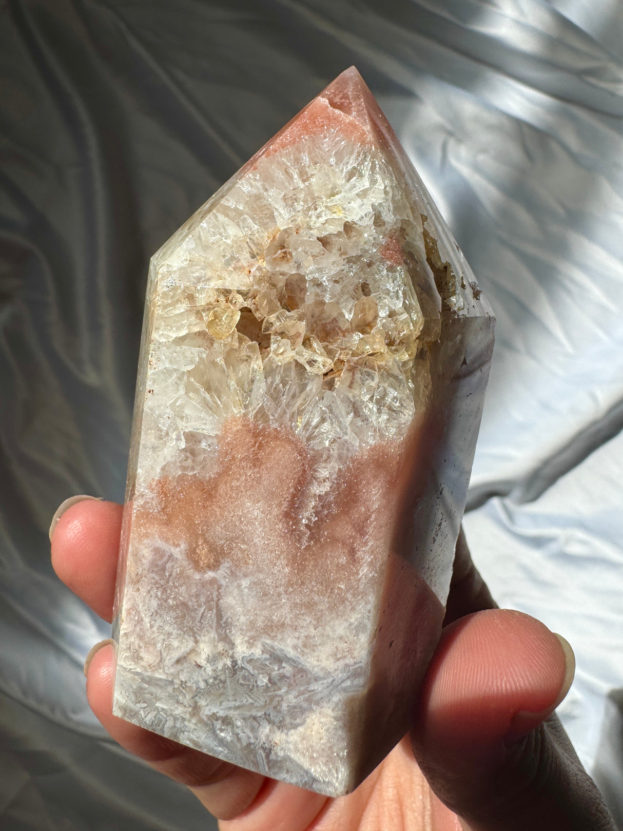 Pink Amethyst Tower with Quartz