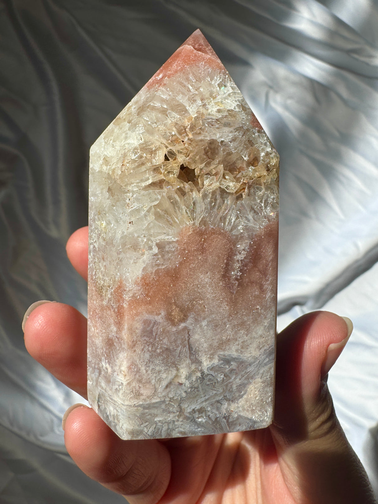 Pink Amethyst Tower with Quartz