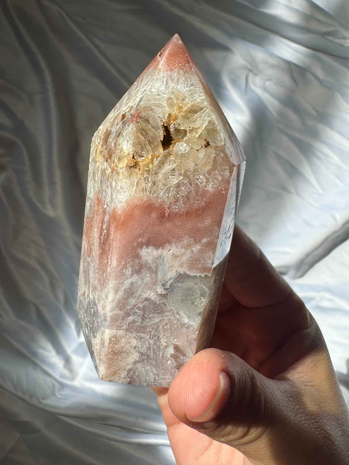 Pink Amethyst Tower with Quartz