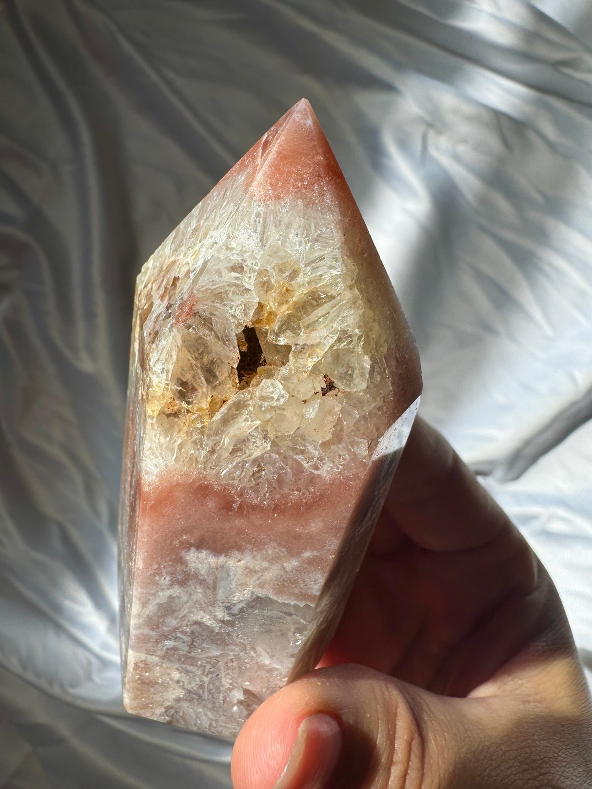 Pink Amethyst Tower with Quartz