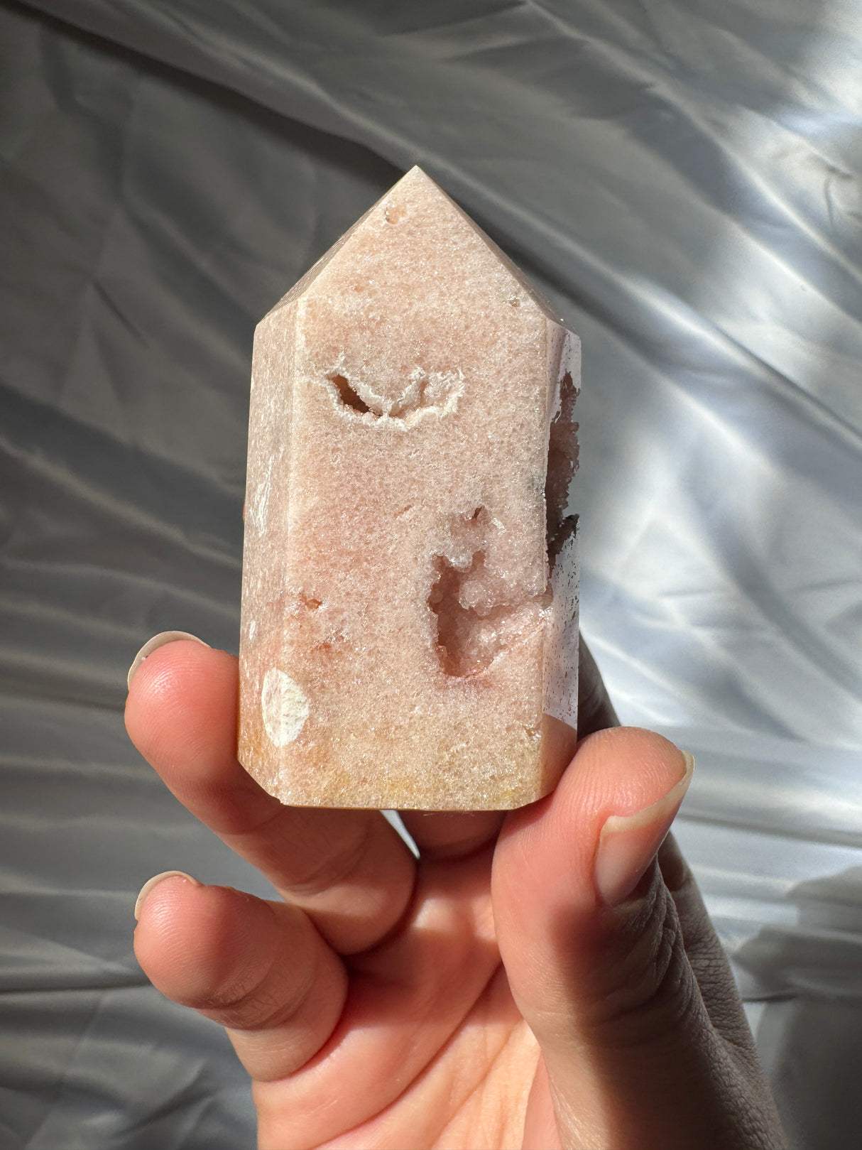 Pastel Druzy Pink Amethyst Tower