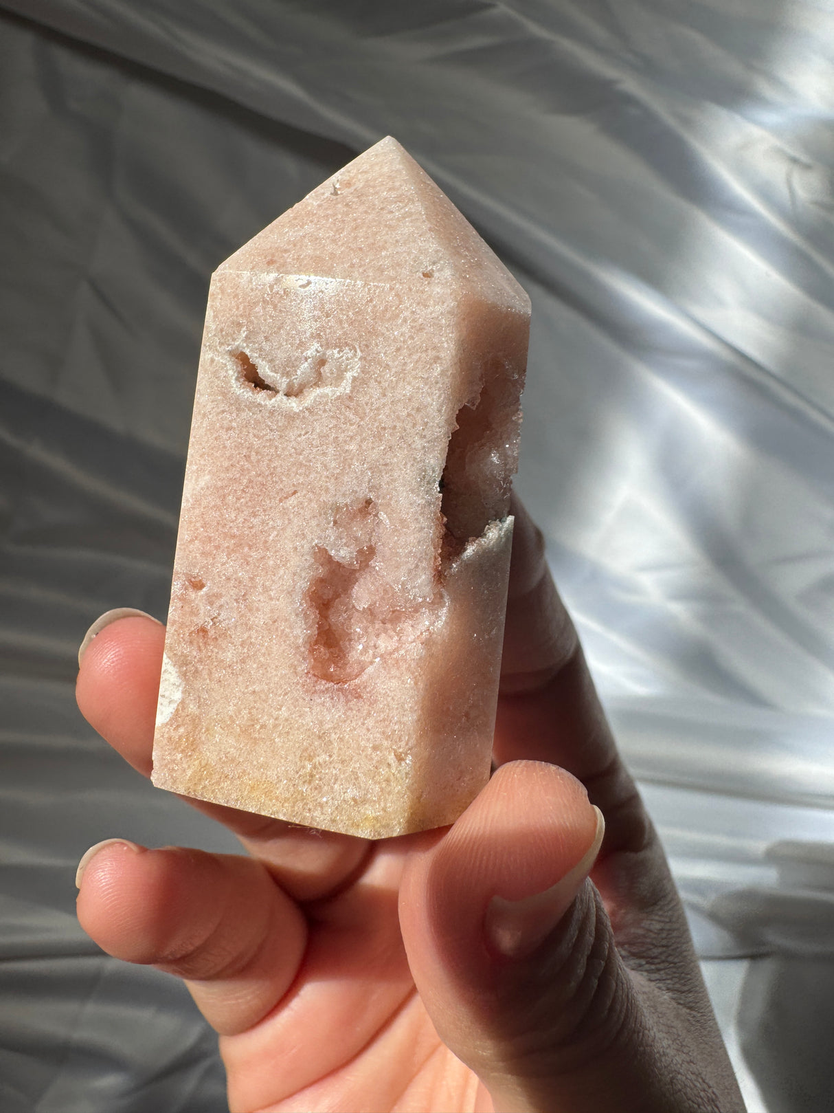 Pastel Druzy Pink Amethyst Tower