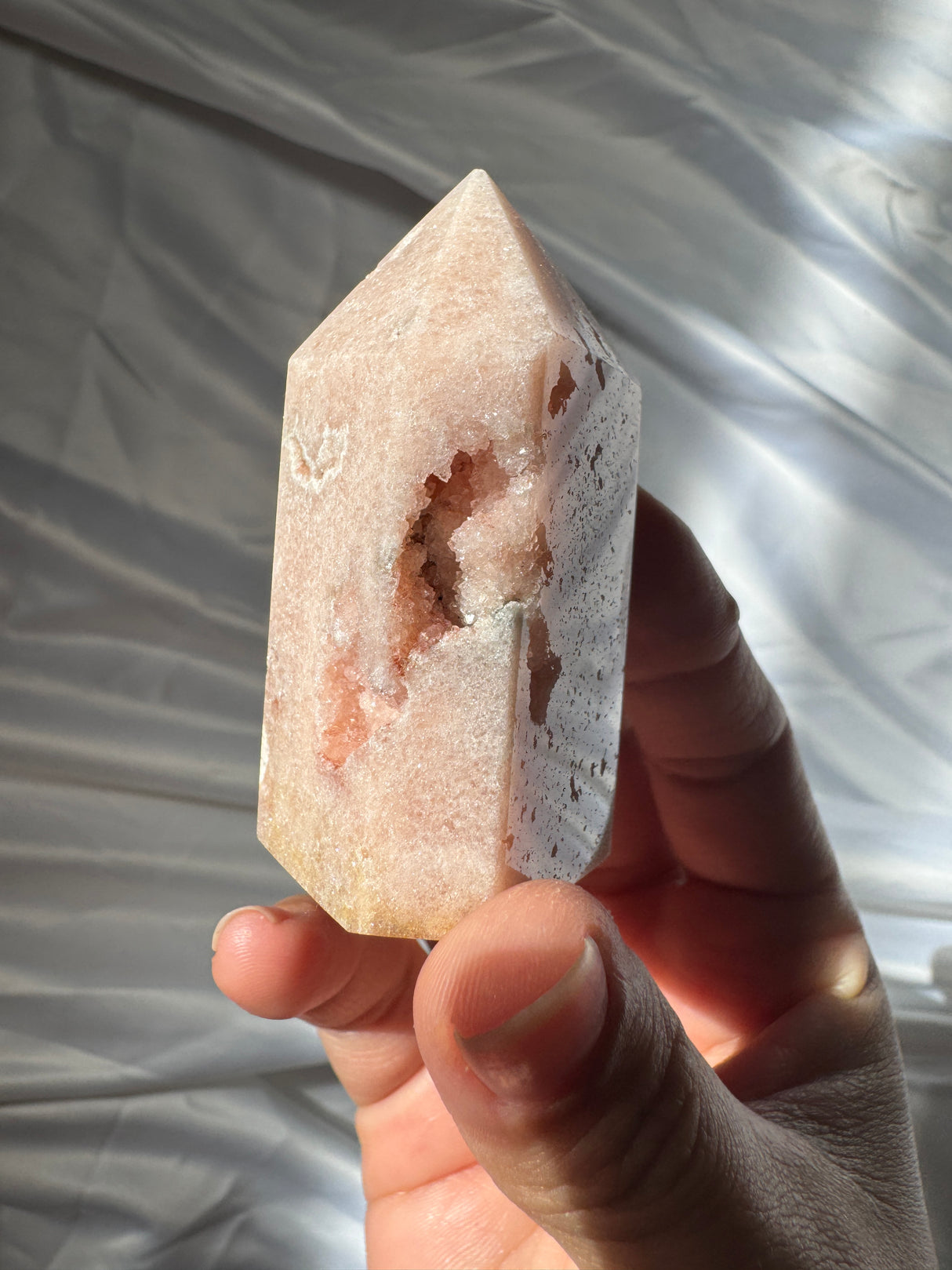 Pastel Druzy Pink Amethyst Tower