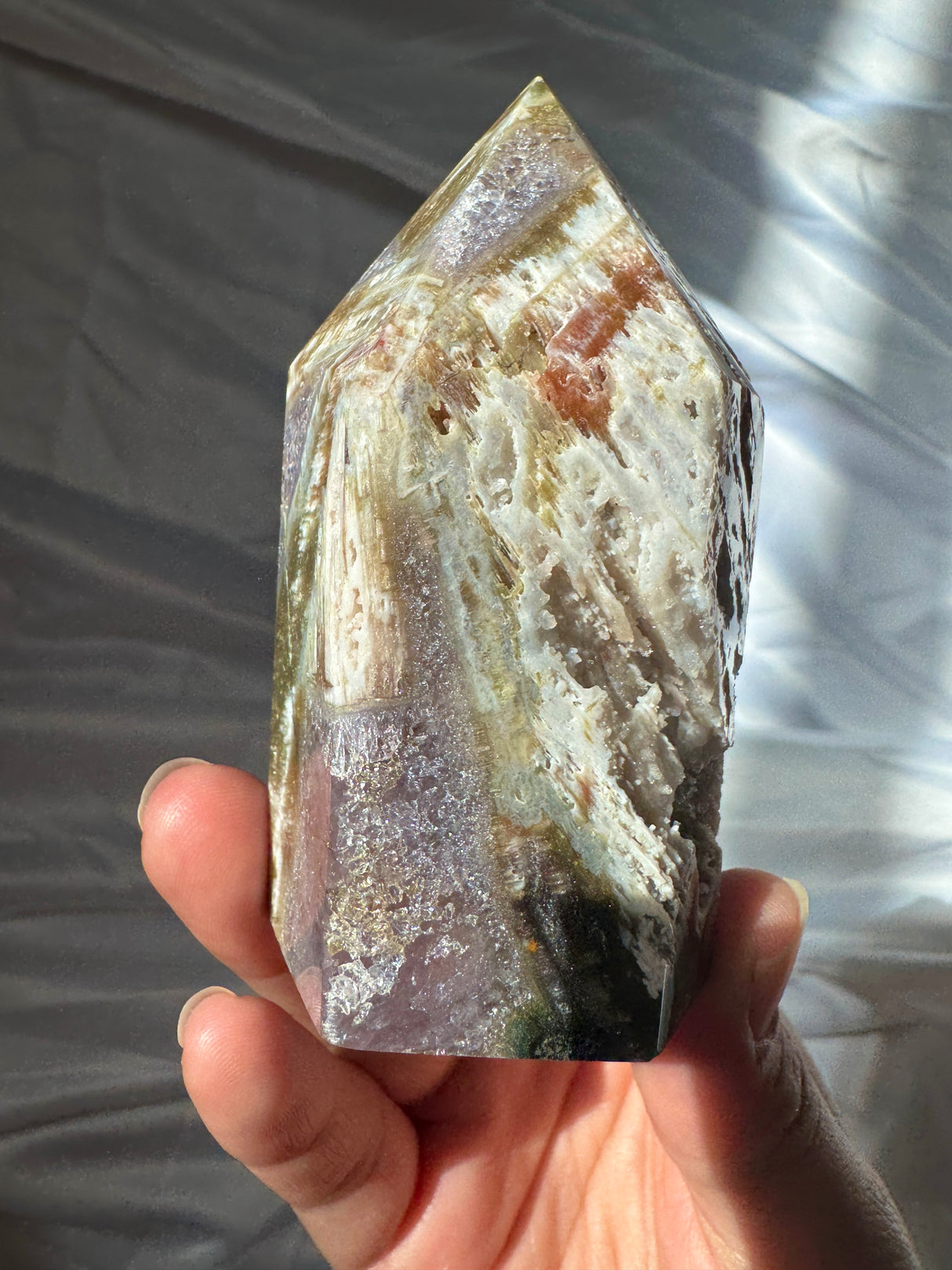 Pink Amethyst Tower with Amethyst