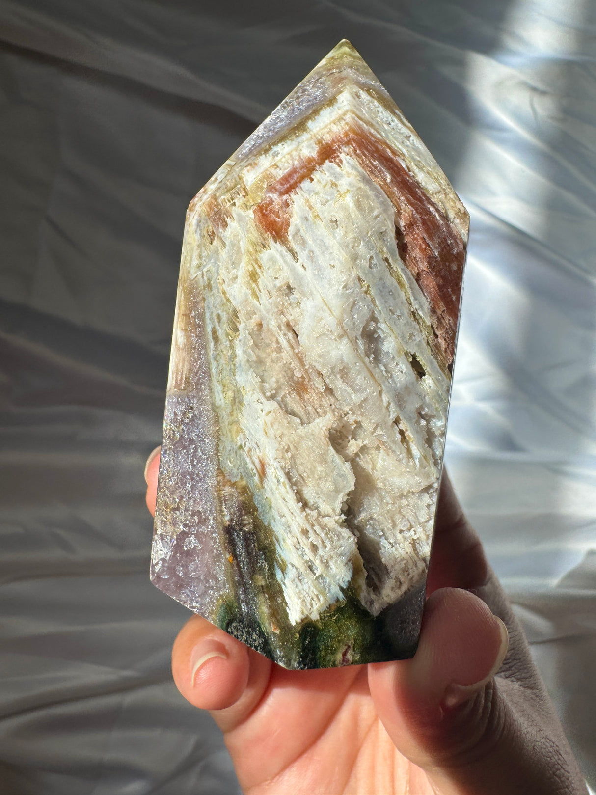 Pink Amethyst Tower with Amethyst