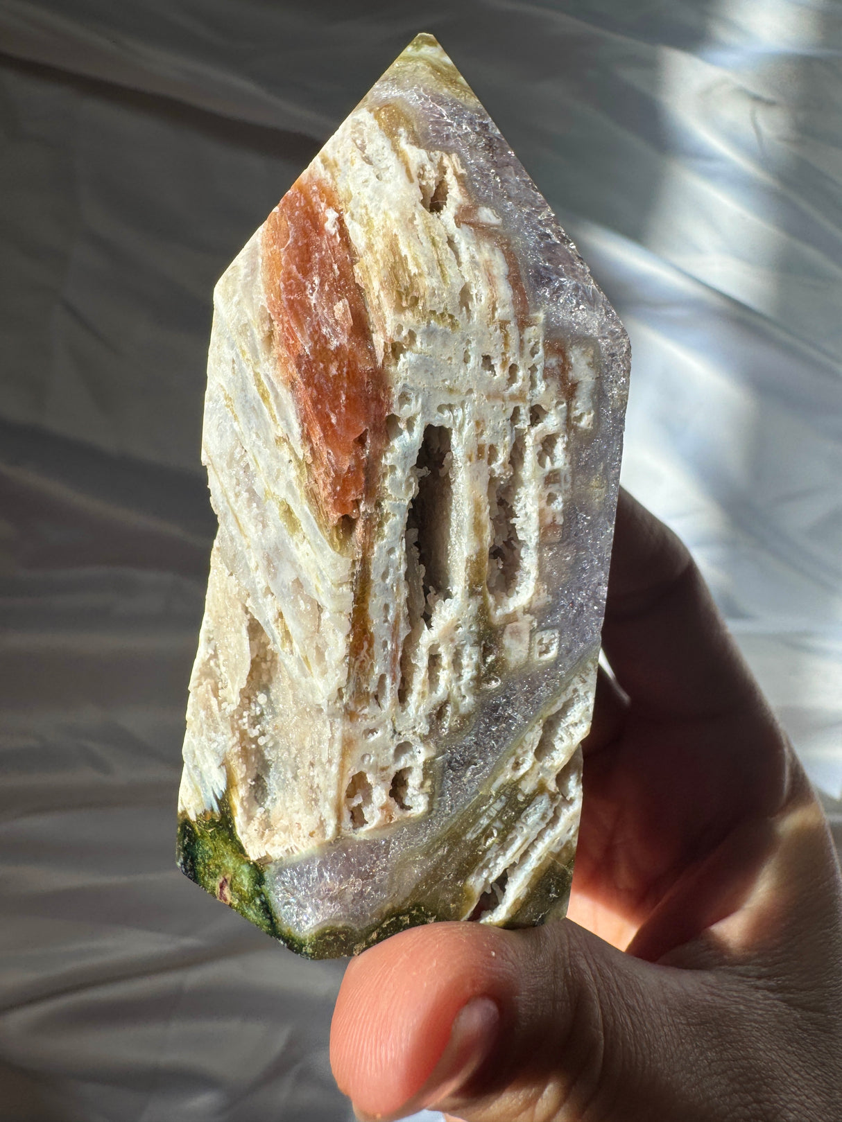 Pink Amethyst Tower with Amethyst