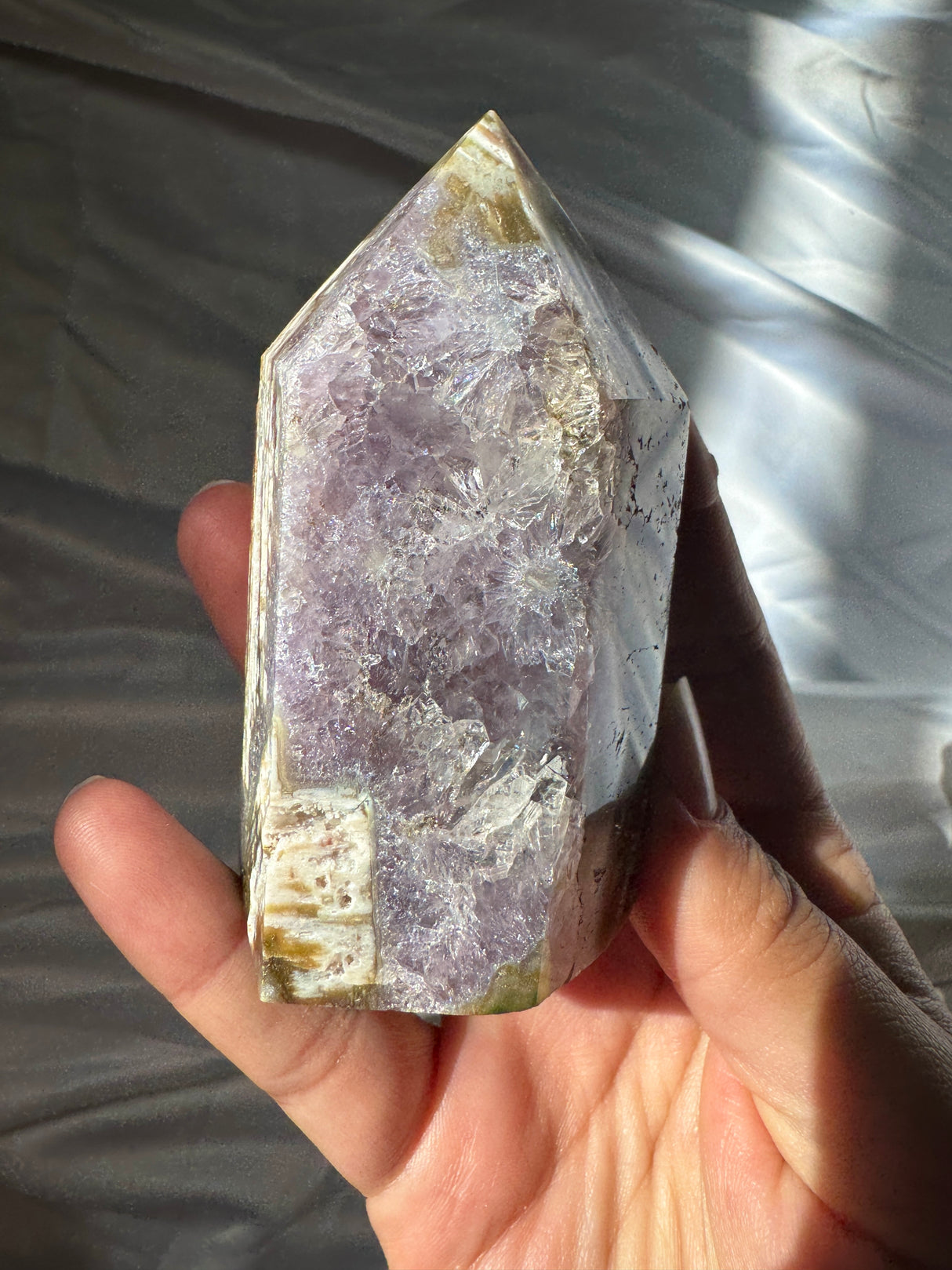 Pink Amethyst Tower with Amethyst