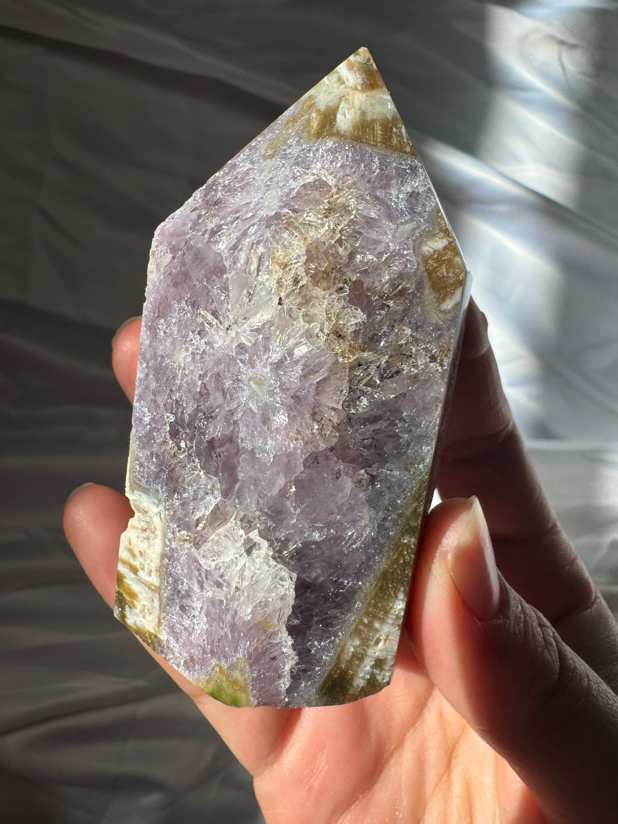 Pink Amethyst Tower with Amethyst