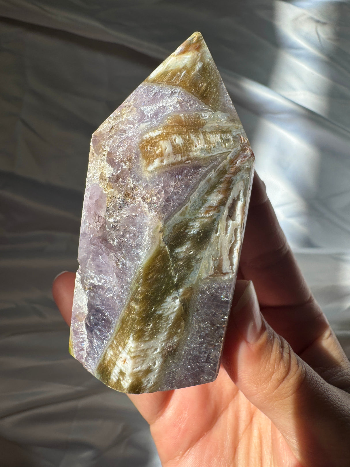 Pink Amethyst Tower with Amethyst