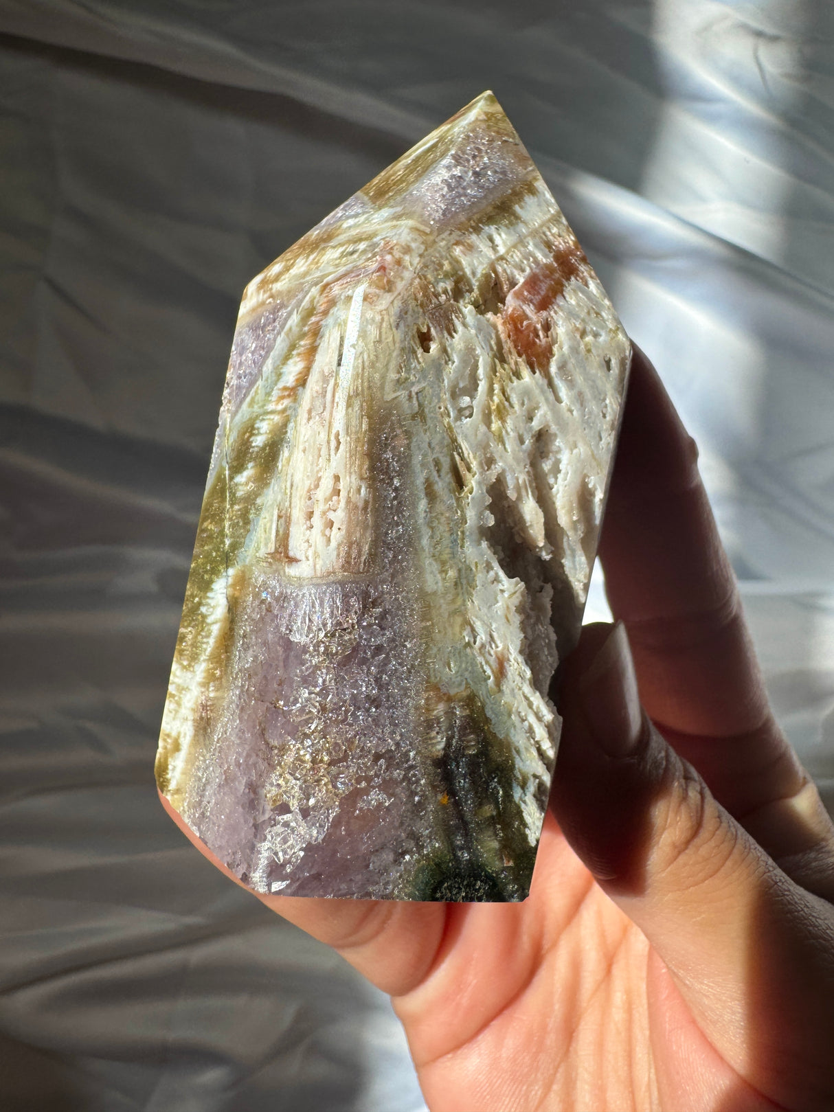 Pink Amethyst Tower with Amethyst