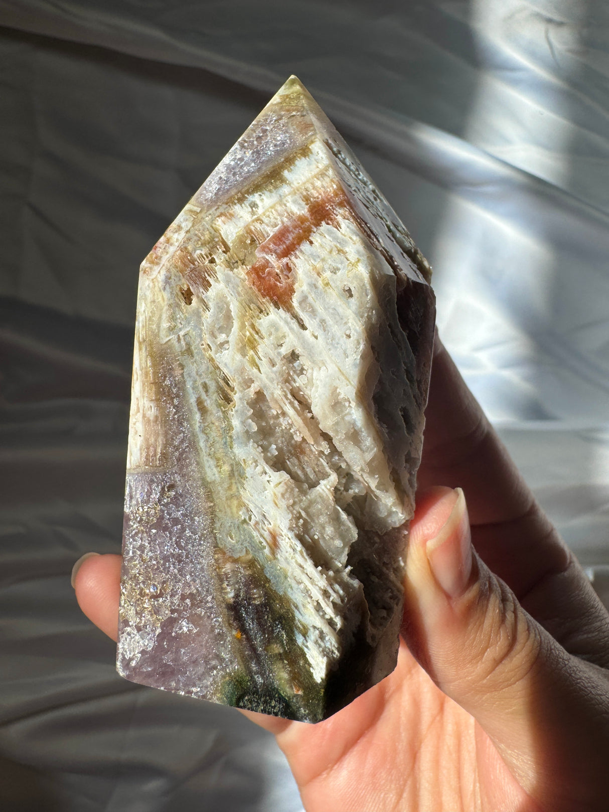 Pink Amethyst Tower with Amethyst