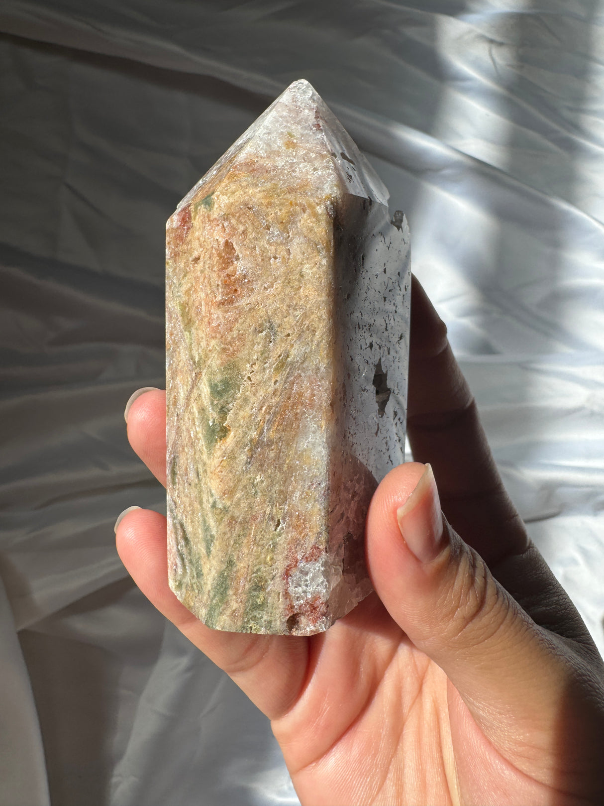 Pink Amethyst Tower with Quartz