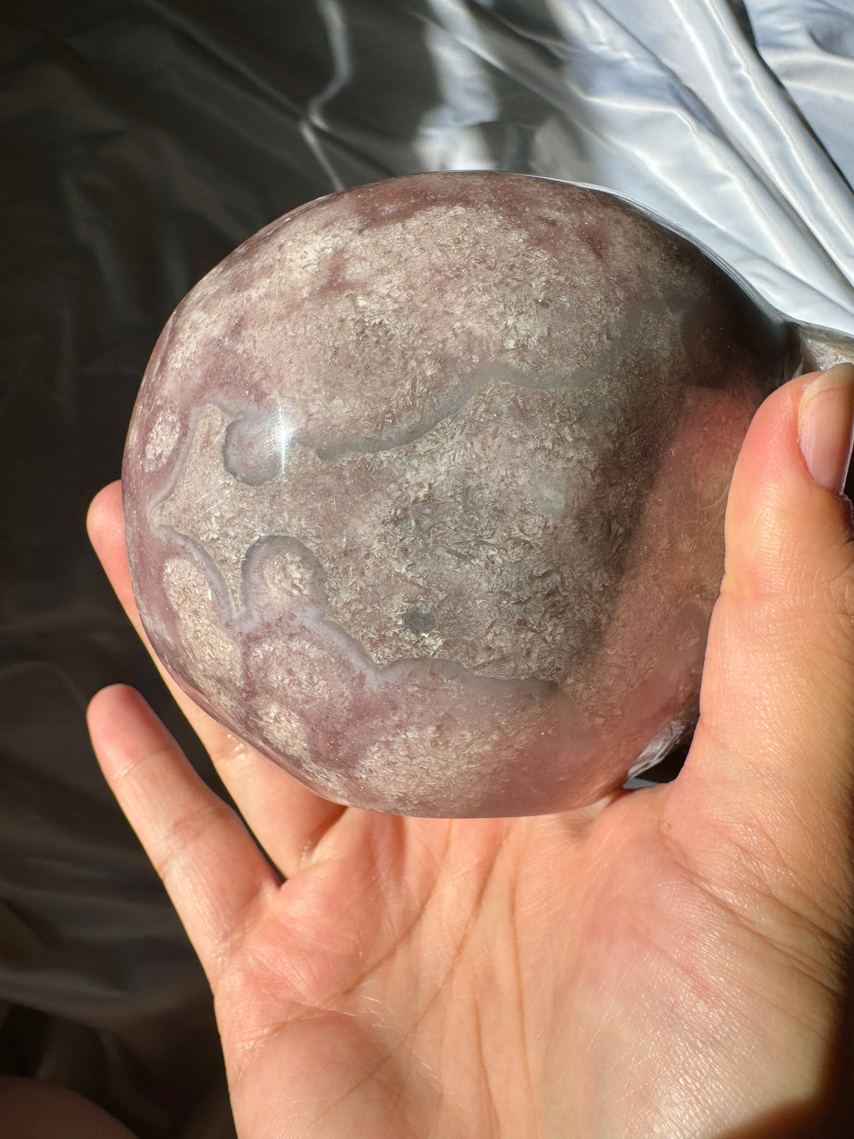 Hand Carved Druzy Pink Amethyst Skull