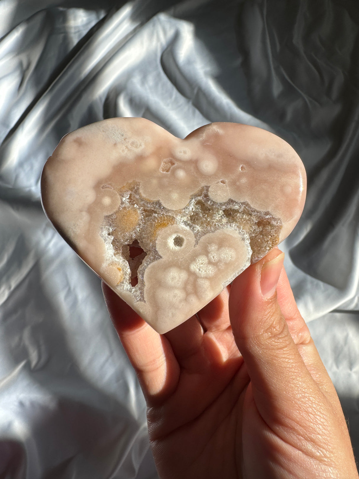 Druzy Flower Agate Heart