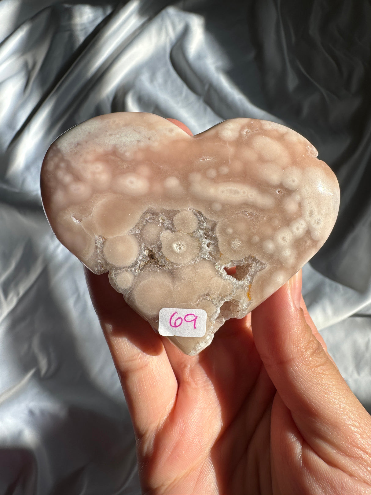 Druzy Flower Agate Heart