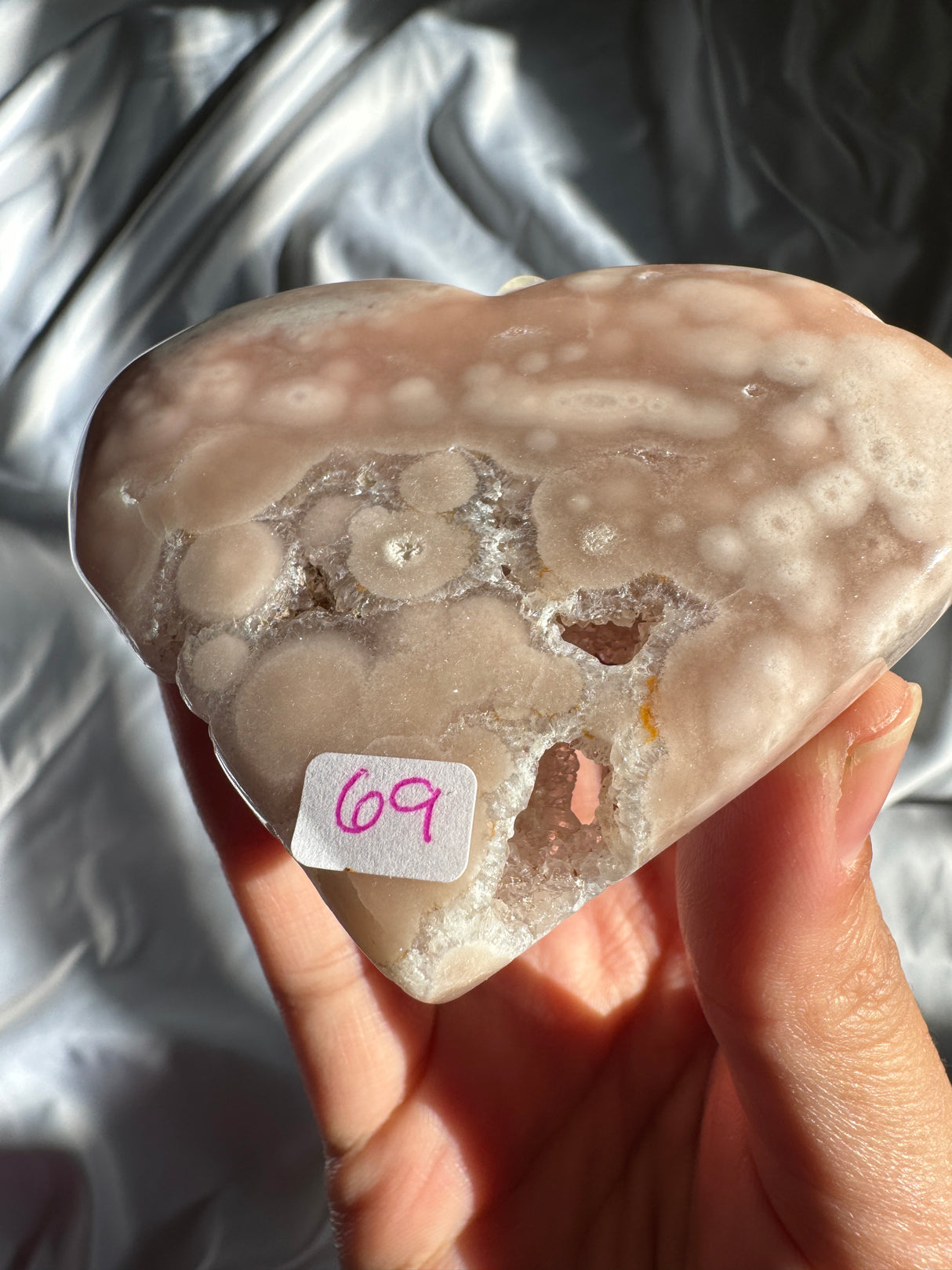 Druzy Flower Agate Heart