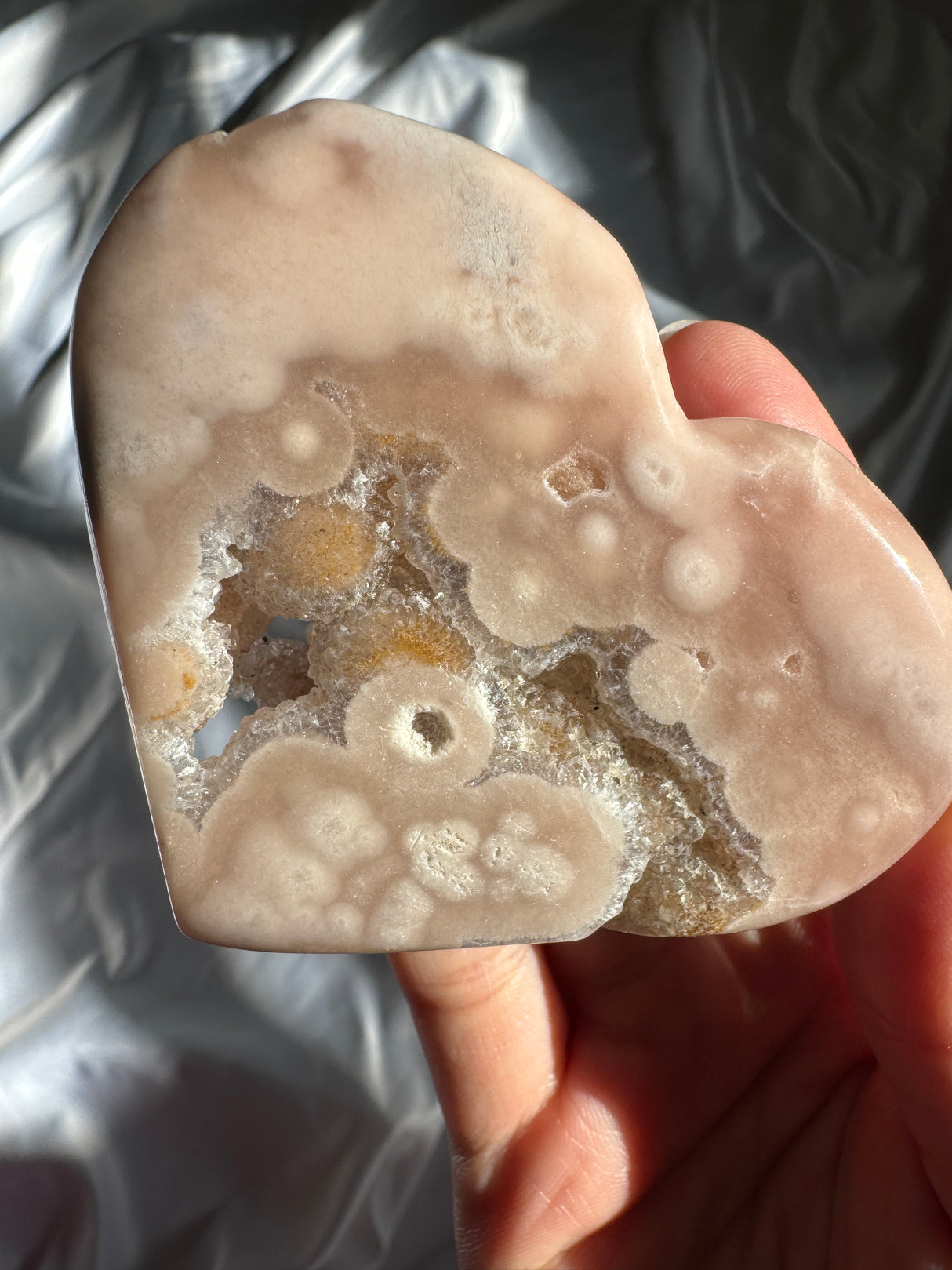 Druzy Flower Agate Heart