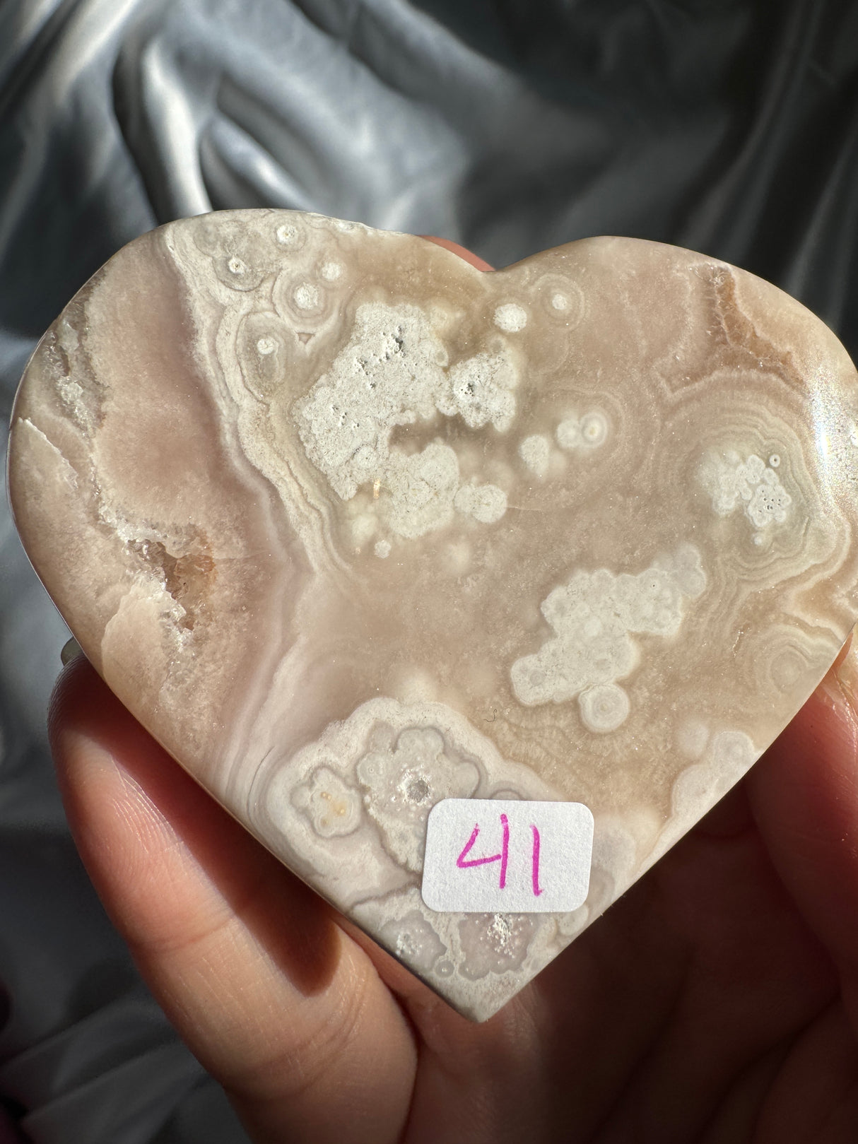 Flower Agate Heart
