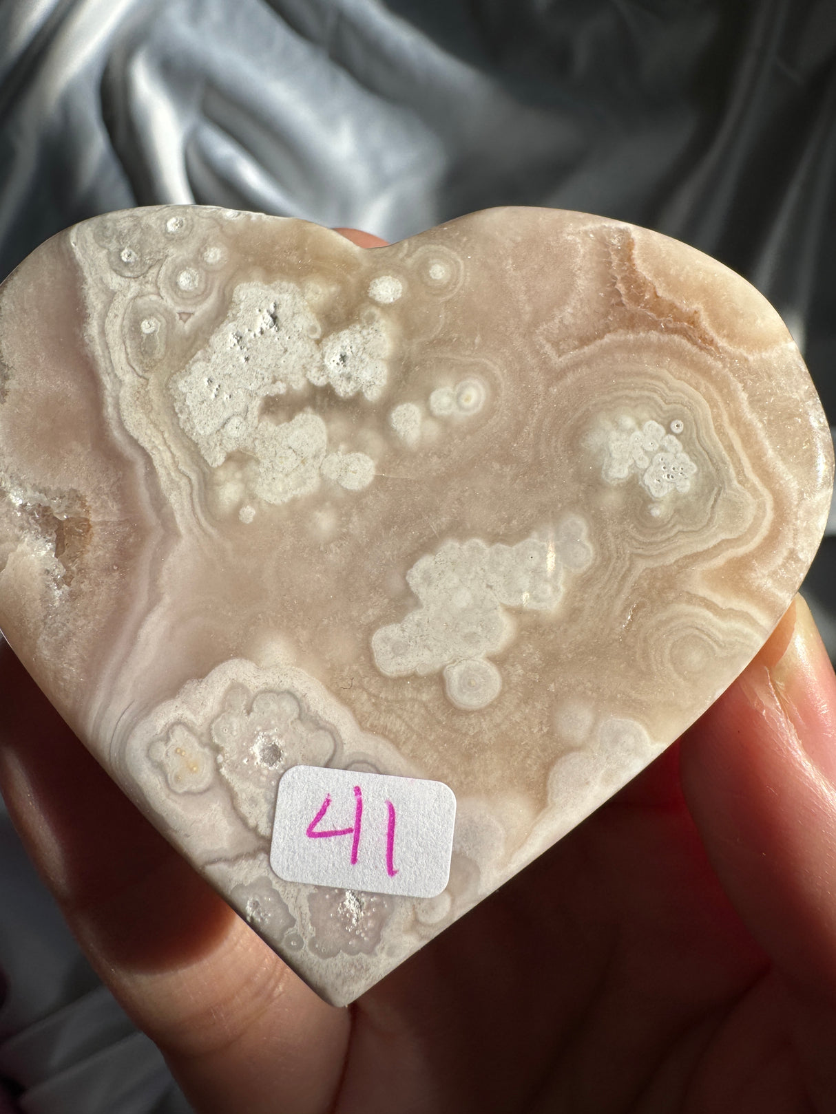 Flower Agate Heart