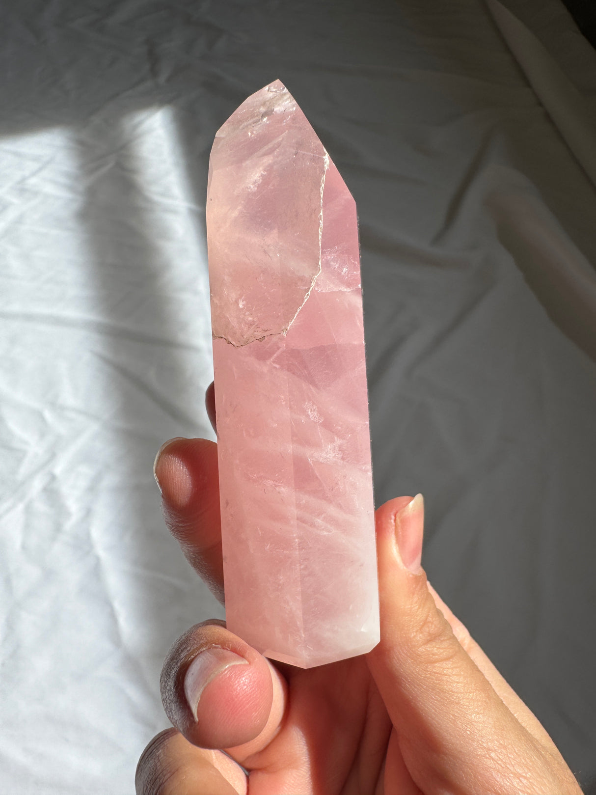 Bubble Gum Rose Quartz Tower