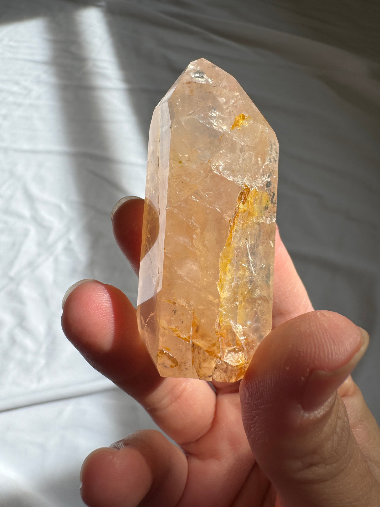 Gemmy Rose Quartz Tower with Golden Healer