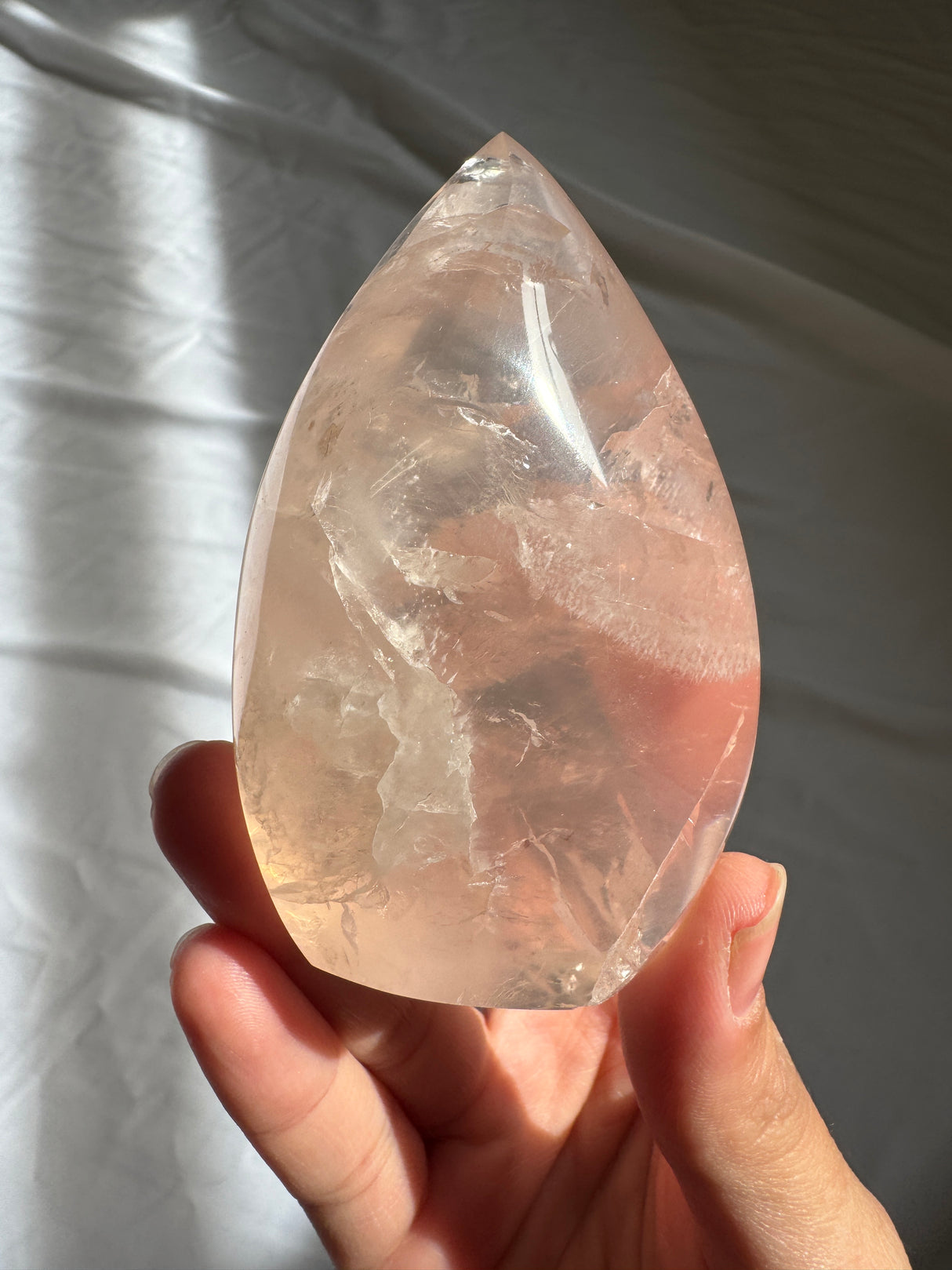 Gemmy Rose Quartz Flame