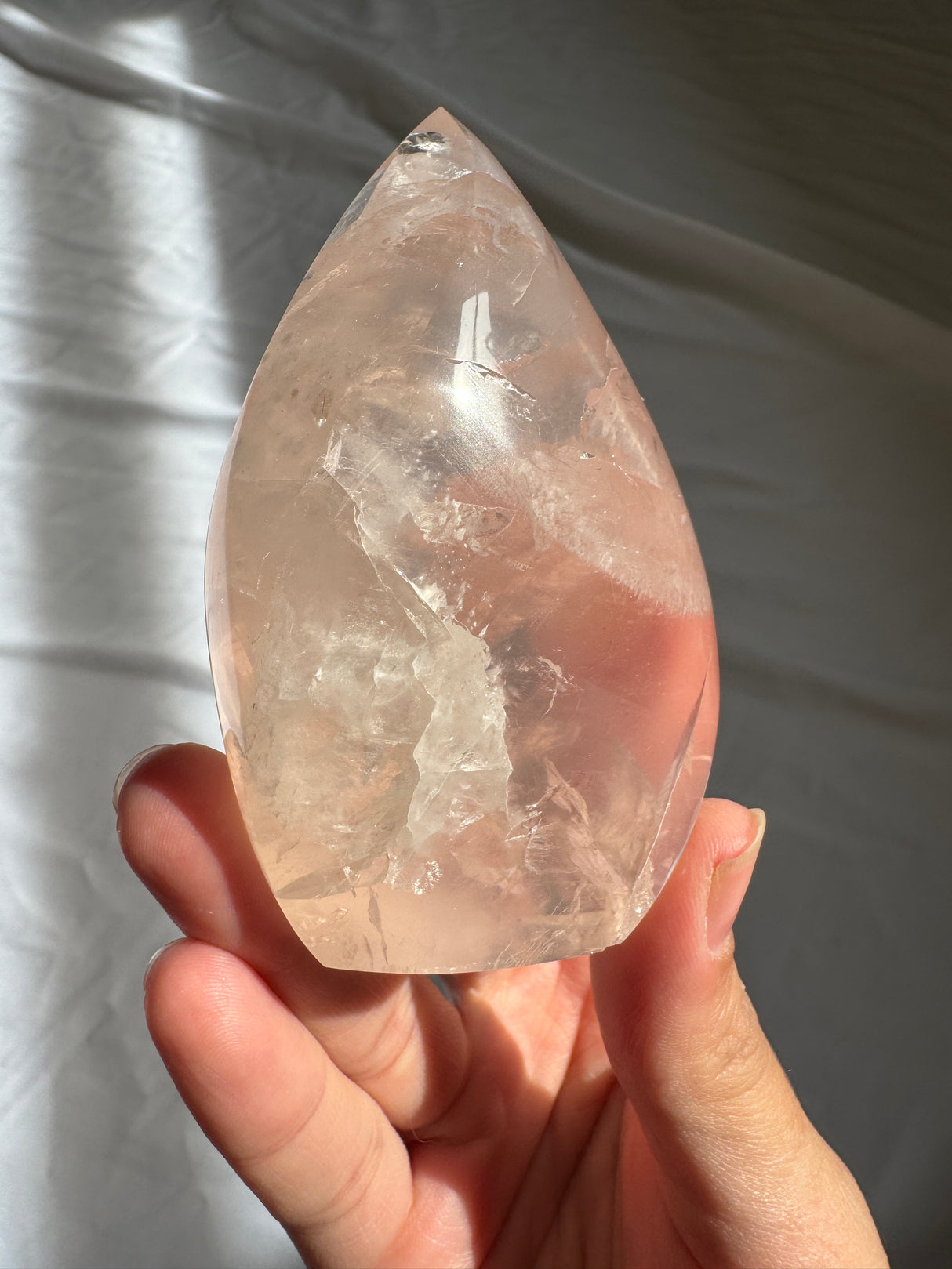 Gemmy Rose Quartz Flame