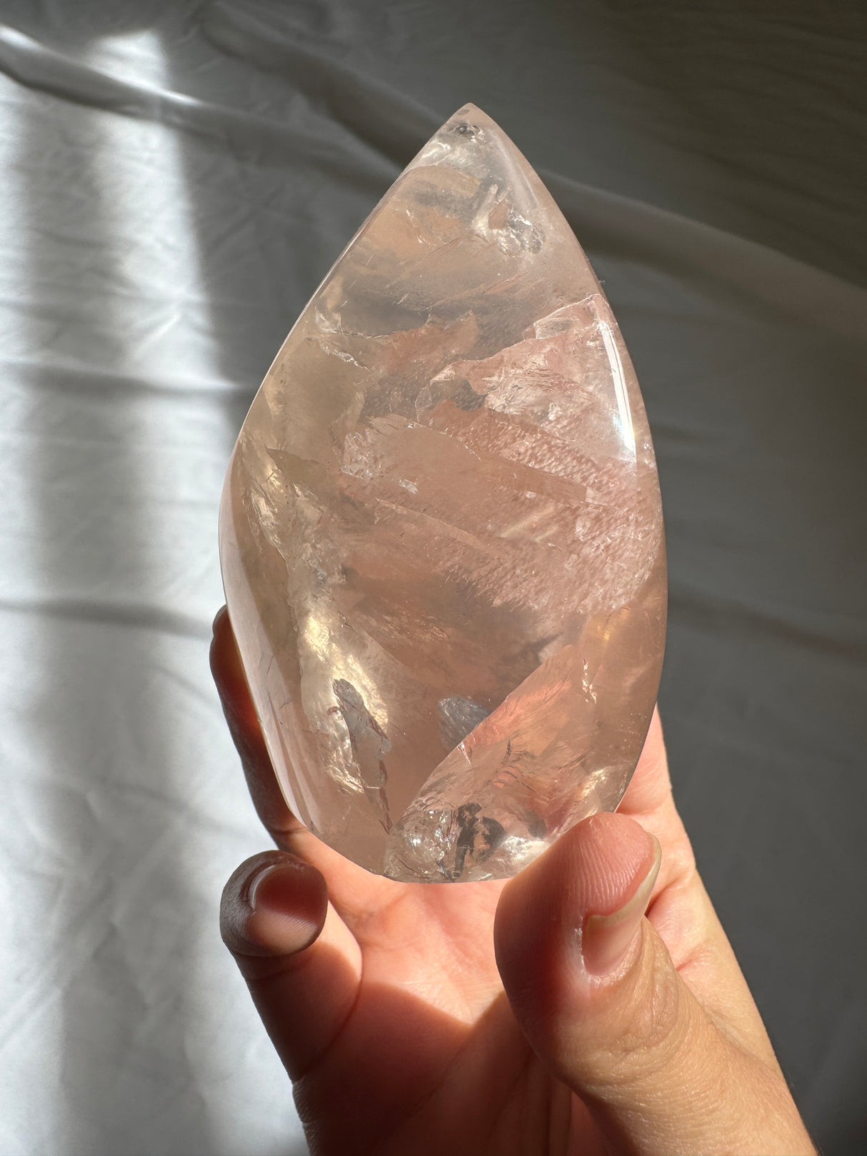 Gemmy Rose Quartz Flame