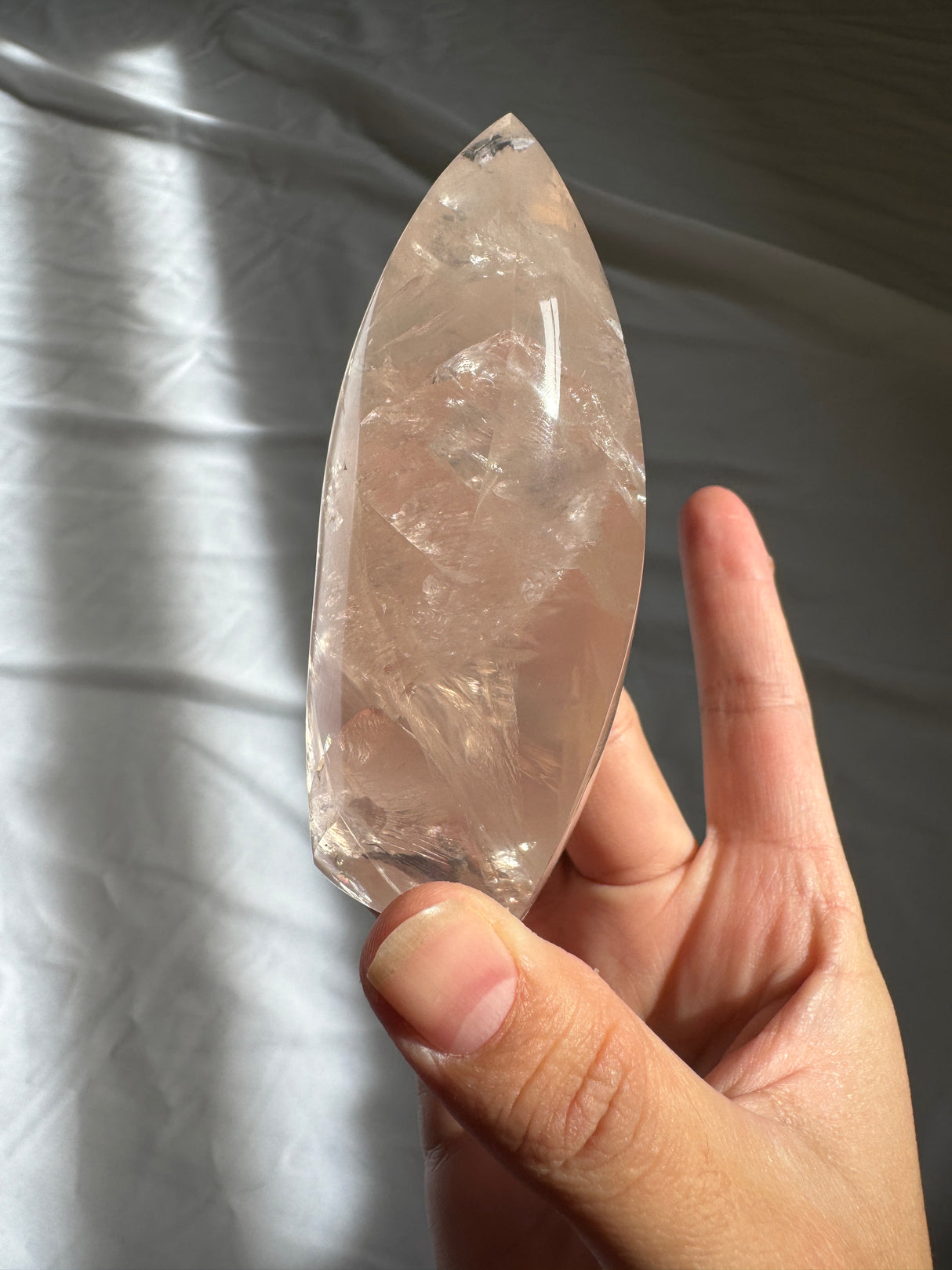 Gemmy Rose Quartz Flame