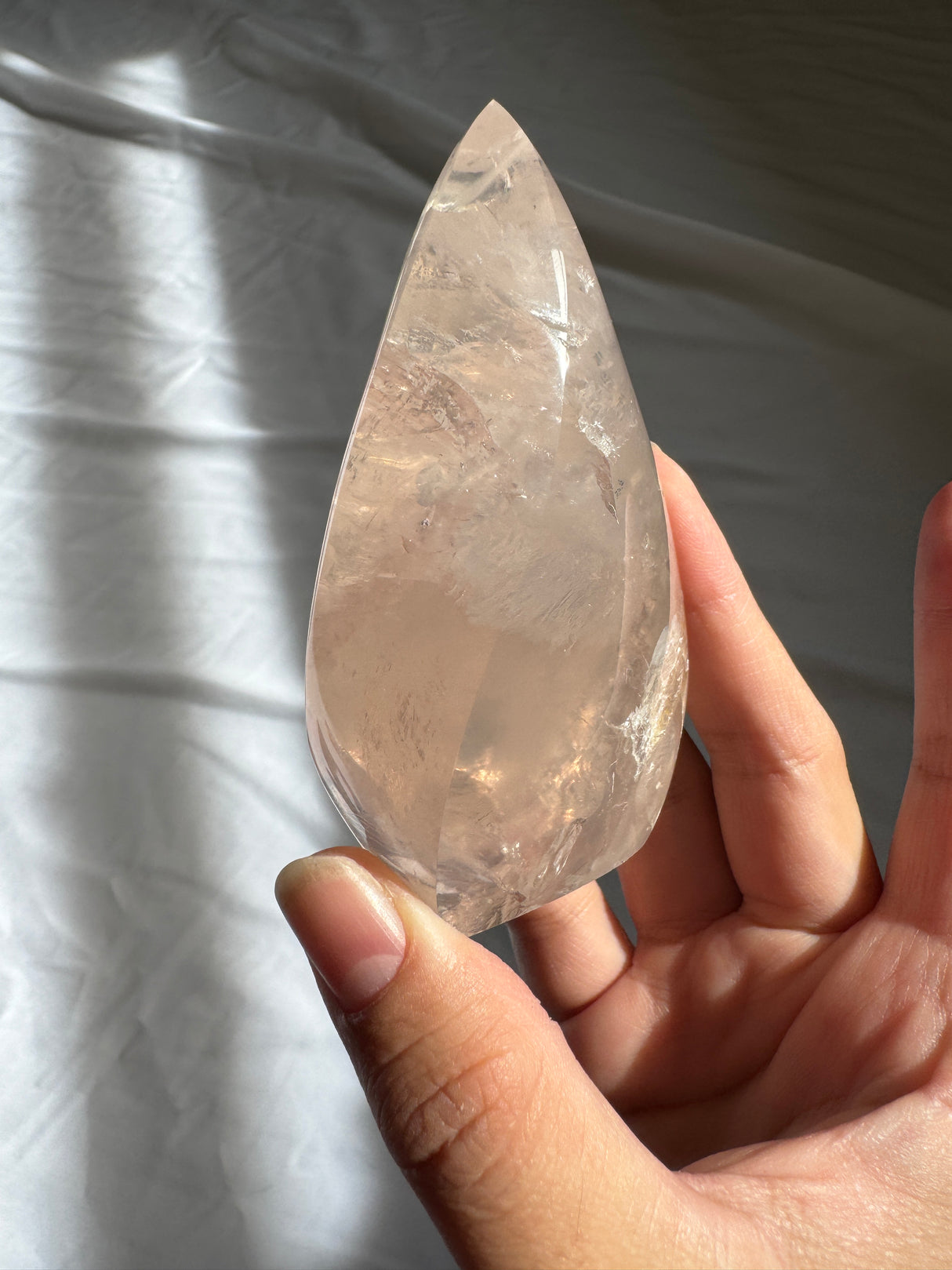 Gemmy Rose Quartz Flame