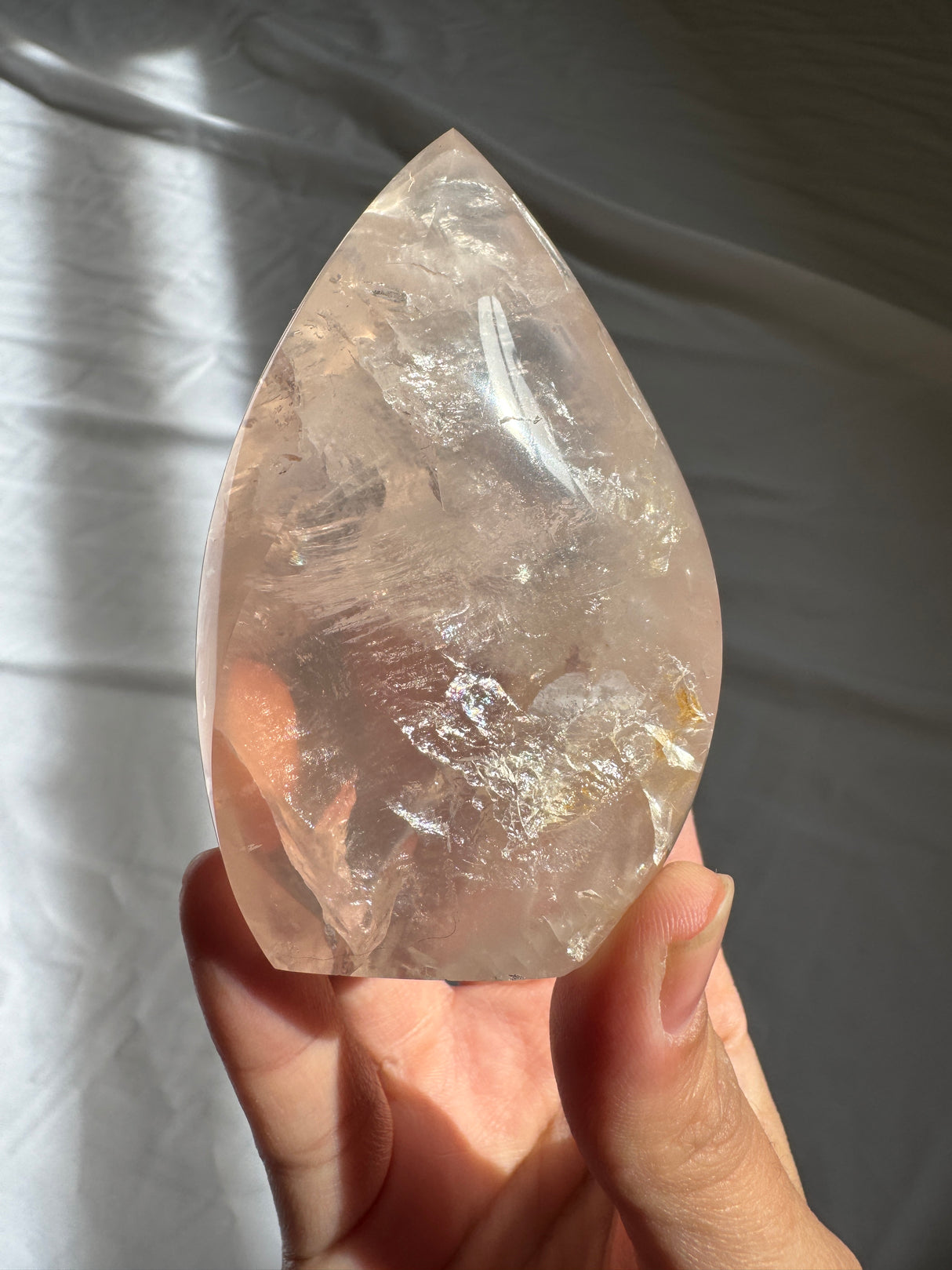 Gemmy Rose Quartz Flame