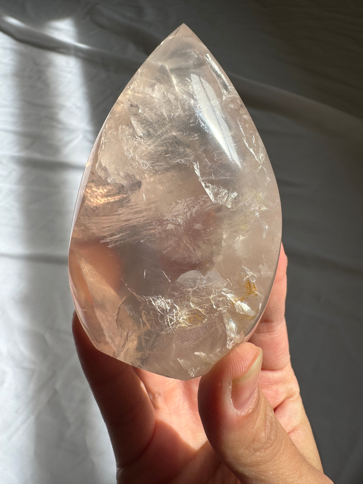 Gemmy Rose Quartz Flame