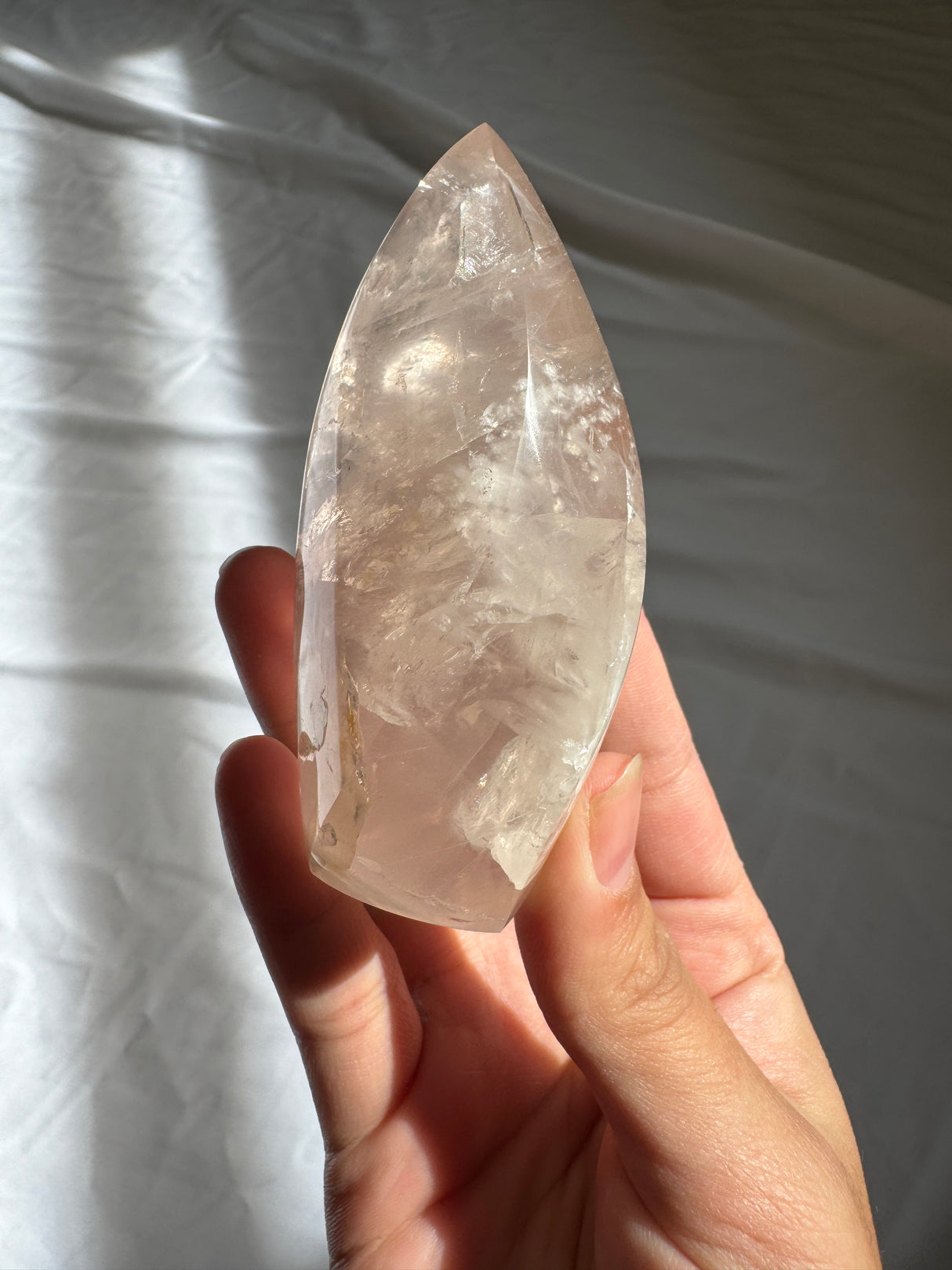 Gemmy Rose Quartz Flame