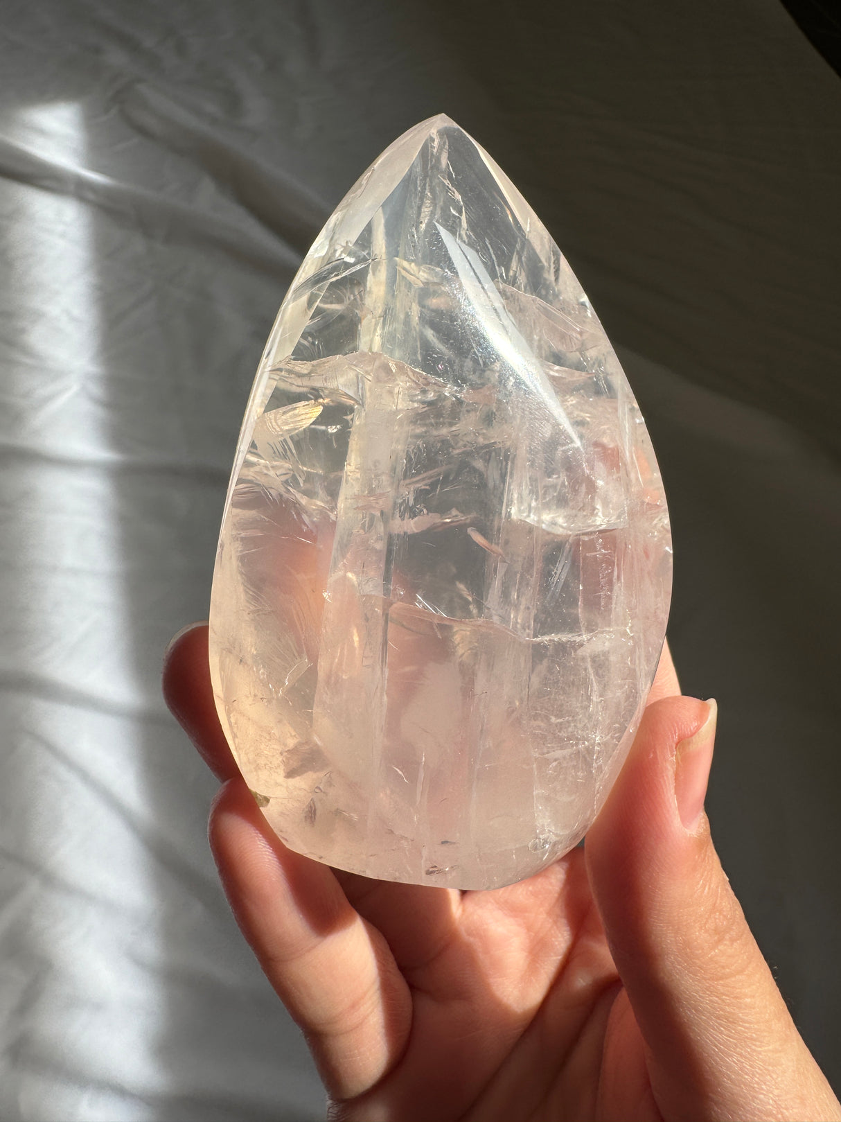 Gemmy Rose Quartz Flame