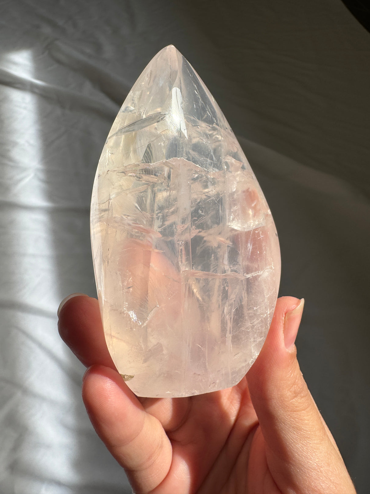 Gemmy Rose Quartz Flame