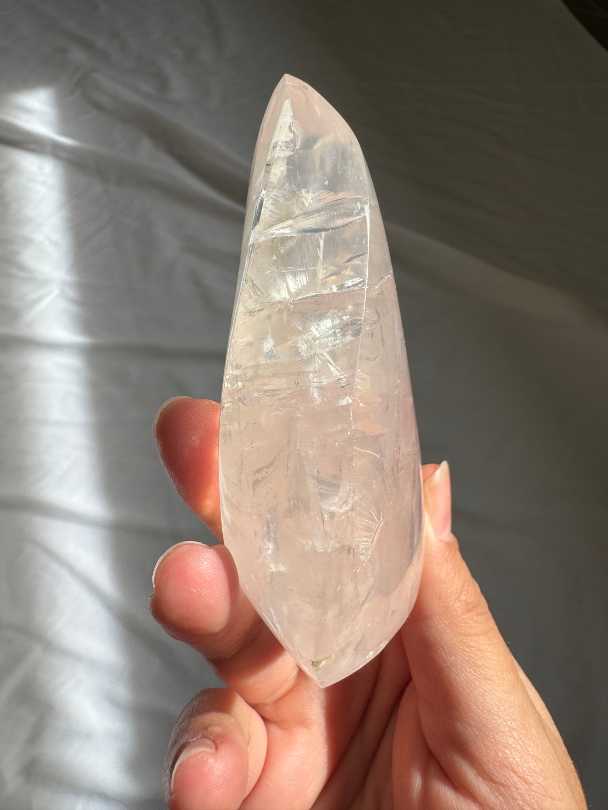 Gemmy Rose Quartz Flame