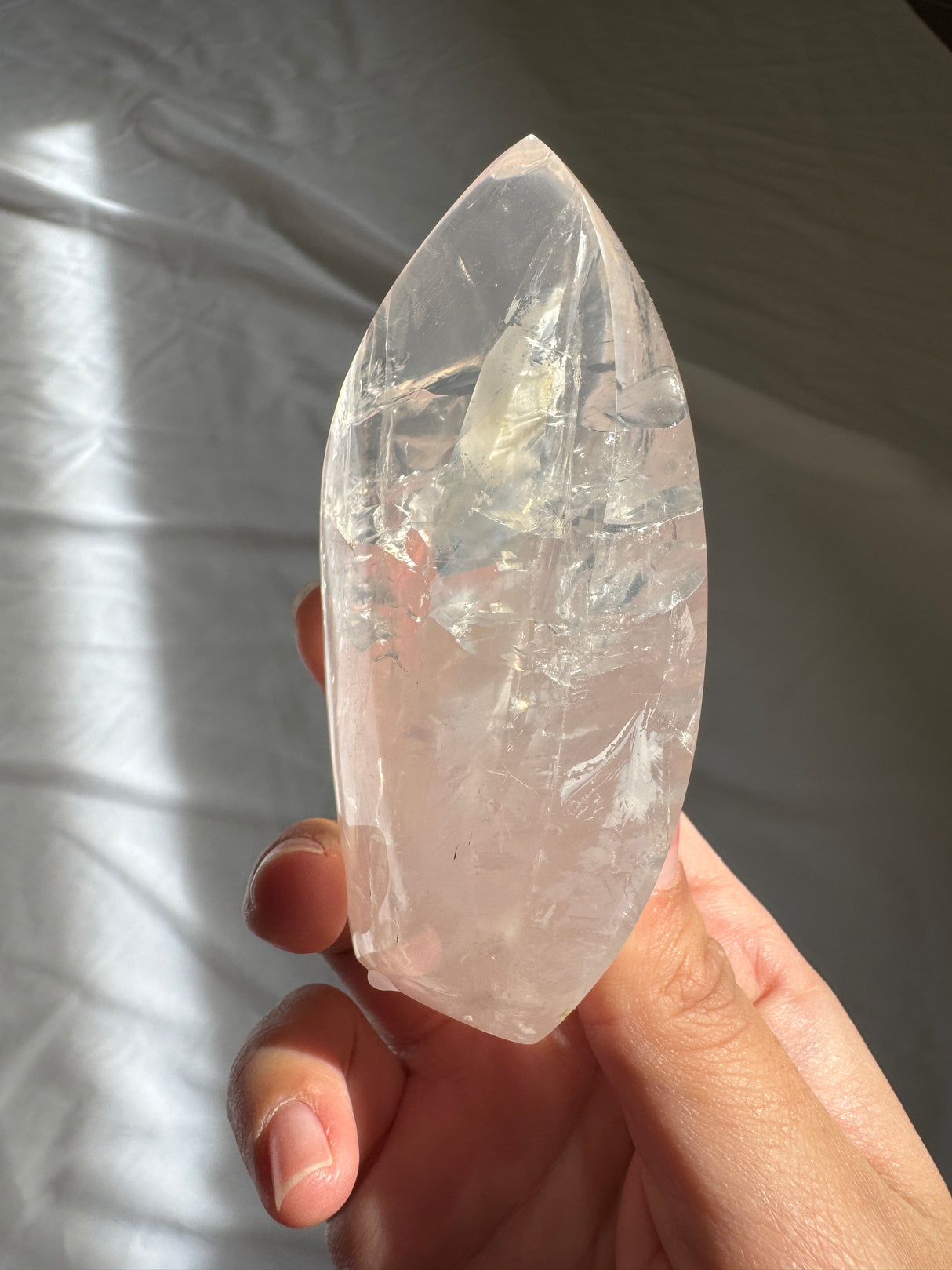 Gemmy Rose Quartz Flame